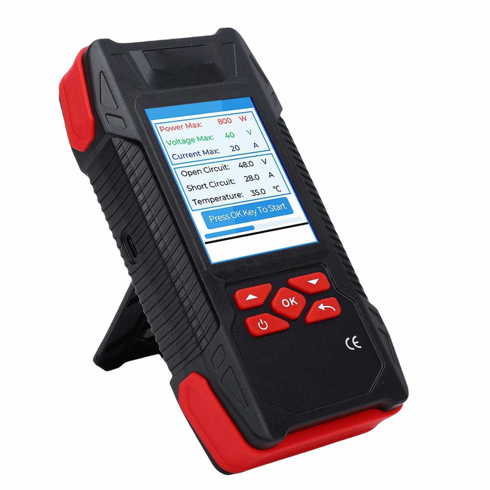 Cocoarm Tester per Pannelli Solari da 2000 W, Multimetro Fotovoltaico MPPT con LCD da 3,2 Pollici, Test di Corrente da 0 A 40 A, Batteria Al Litio da 1500 MAh per Controllo della Tensione del Pannello