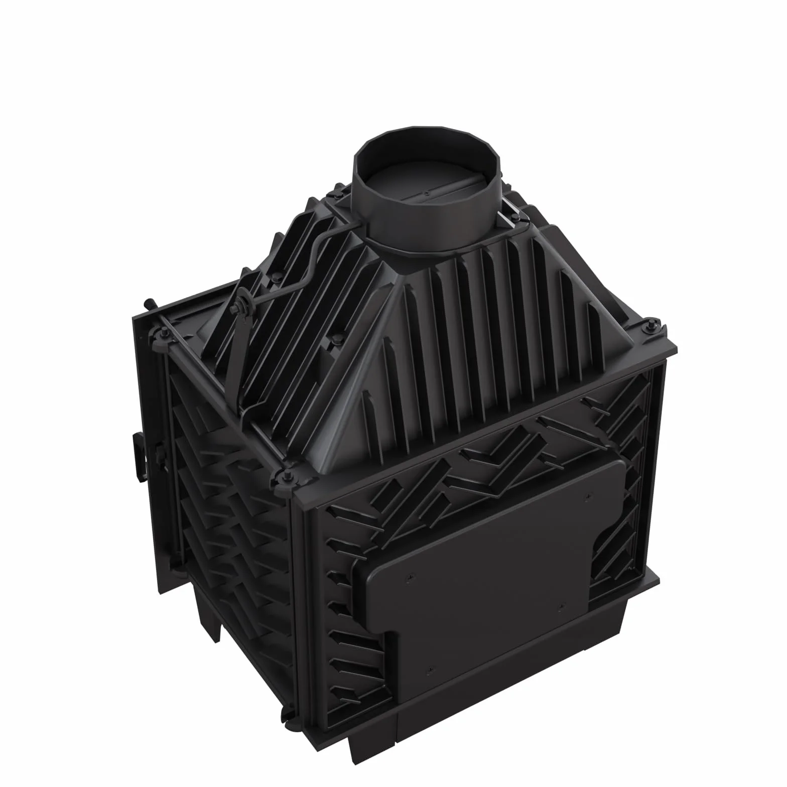 Inserto per camino 12 kW Ø150 mm ghisa vetro pulito Ecodesign BImSchV 2
