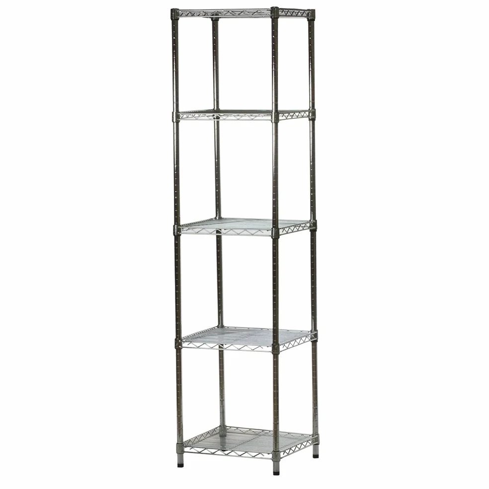 Shelving Inc. - Scaffalatura a 5 ripiani in filo cromato, 45,7 x 45,7 x 137,2 cm (L x l x A), portata 362,9 kg per ripiano