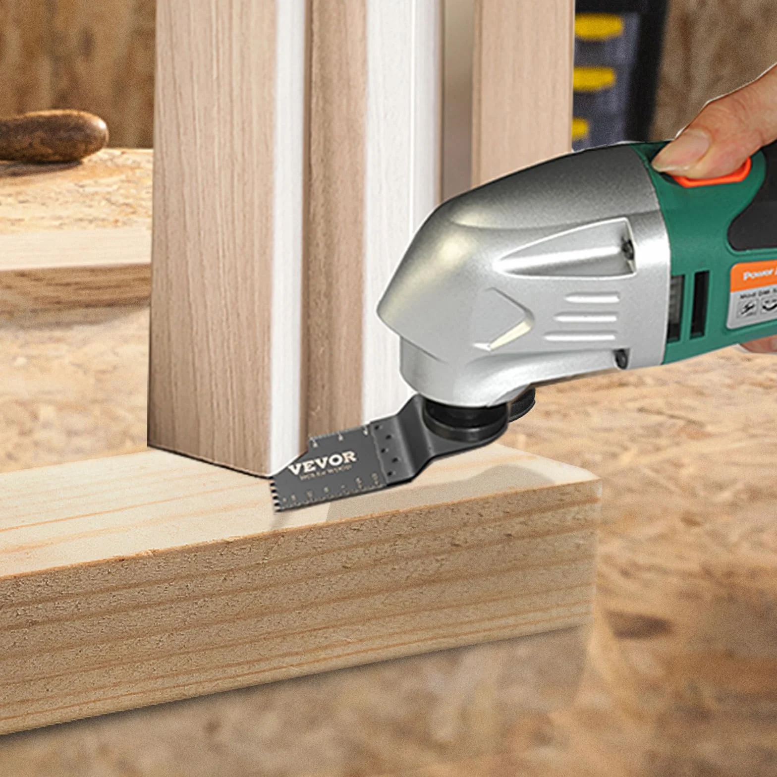 VEVOR Set di Lame Oscillanti 100 Pezzi in HCS per Utensile Multifunzione Taglio di Legno, Kit di Lame Multifunzione Totale 100 Pezzi Sostituibili per Taglio Plastica Legno