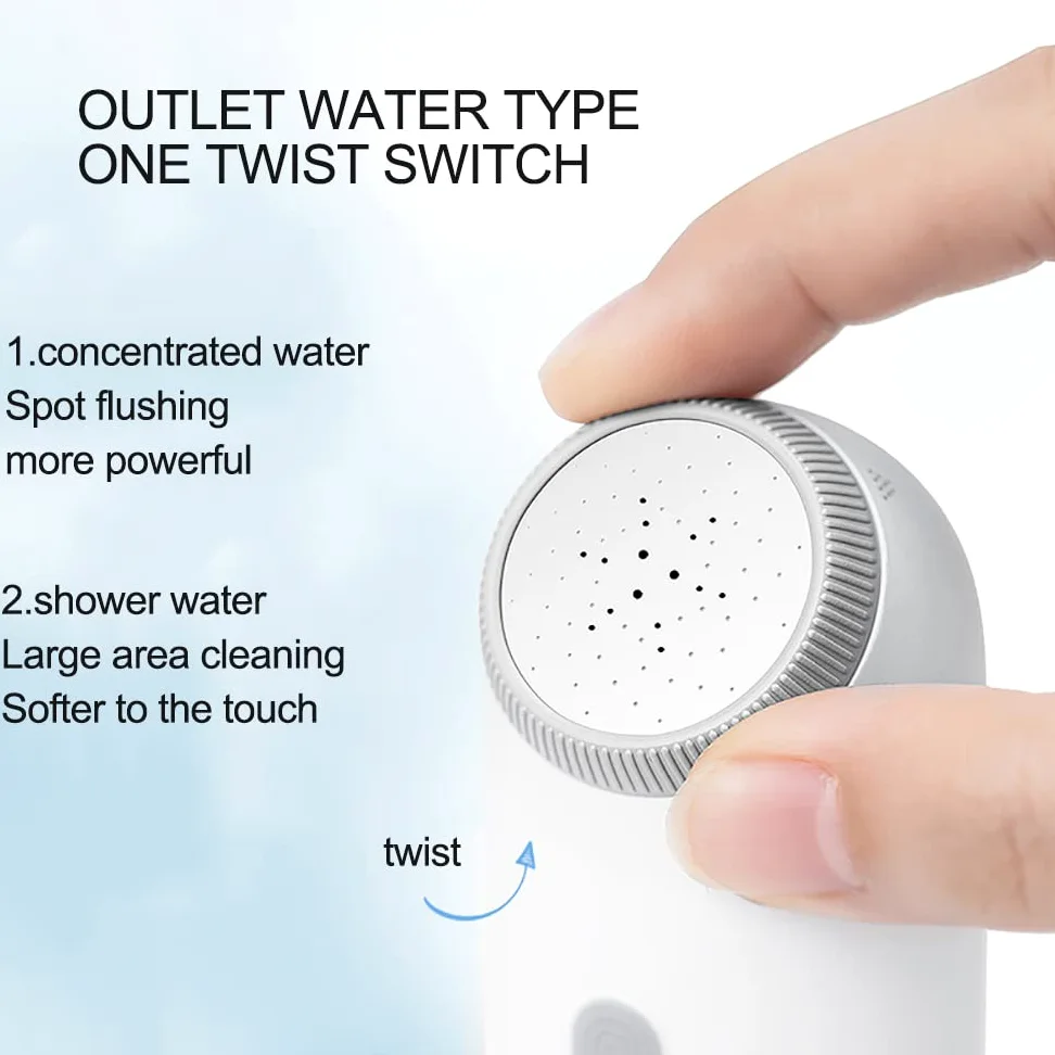Bidet da viaggio portatile, spruzzatore personale portatile ricaricabile con bottiglia 4 modalità IPX7 impermeabile senza BPA per la pulizia della toilette per l'igiene femminile