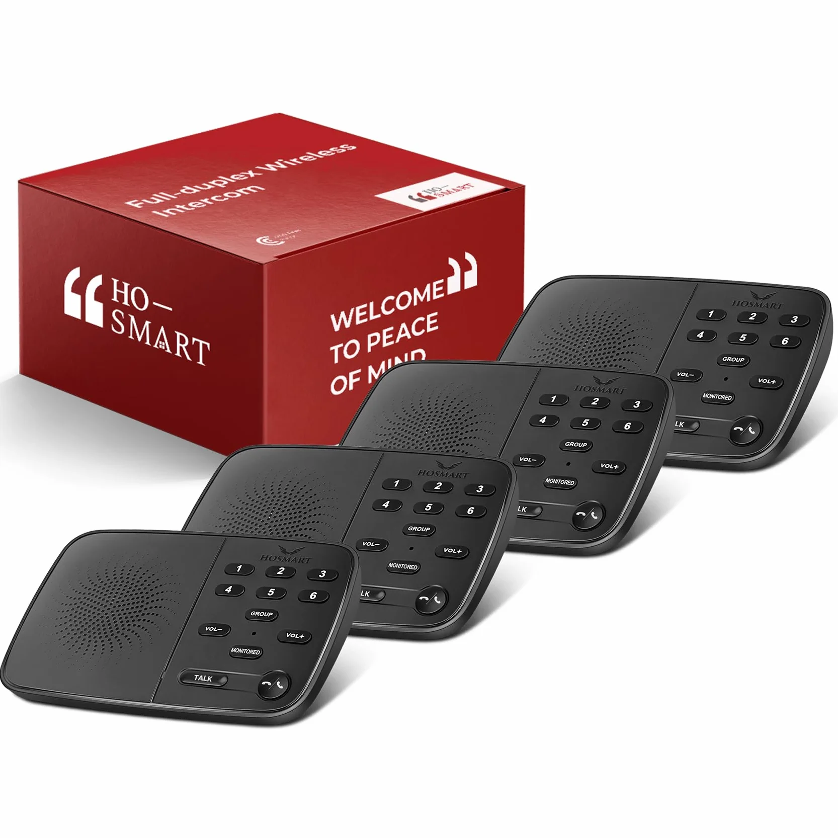 Hosmart UltraSpeak Pro, citofono wireless per la casa, citofono bidirezionale in tempo reale Full Duplex per uso domestico, sistema di interfono domestico con suono chiaro, per affari, con portata di