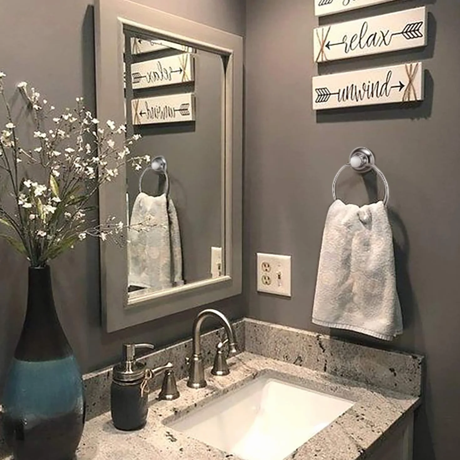 PortaAsciugamano a Vuoto Anello in Acciaio Inossidabile - Senza Perforazione per Bagno e Cucina