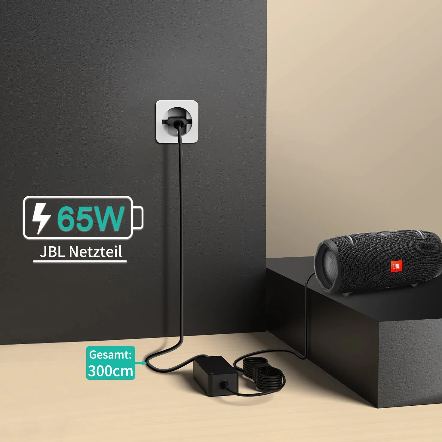 HKY 19V 65W Alimentatore Caricabatterie Caricatore per Altoparlanti Bluetooth portatile JBL Xtreme, JBL Xtreme 2/3, Xtreme Special Edition, Xtreme Plus & FUGOO XL, JBL Boombox 1/2, JBL BY HARMAN