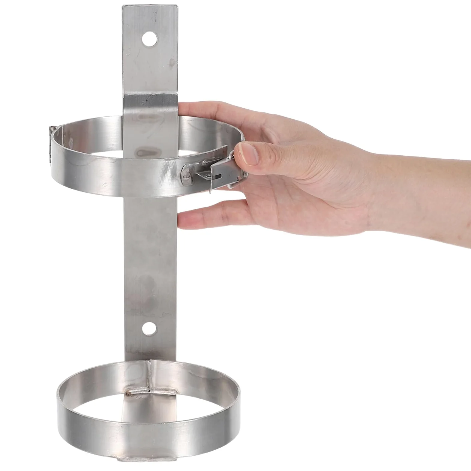 Supporto per Estintore 2 Kg in Acciaio Inox Sgancio Rapido, Staffa da Parete Resistente per Auto, Casa, Camper e Camion, Porta Estintore Compatto per Sicurezza Antincendio