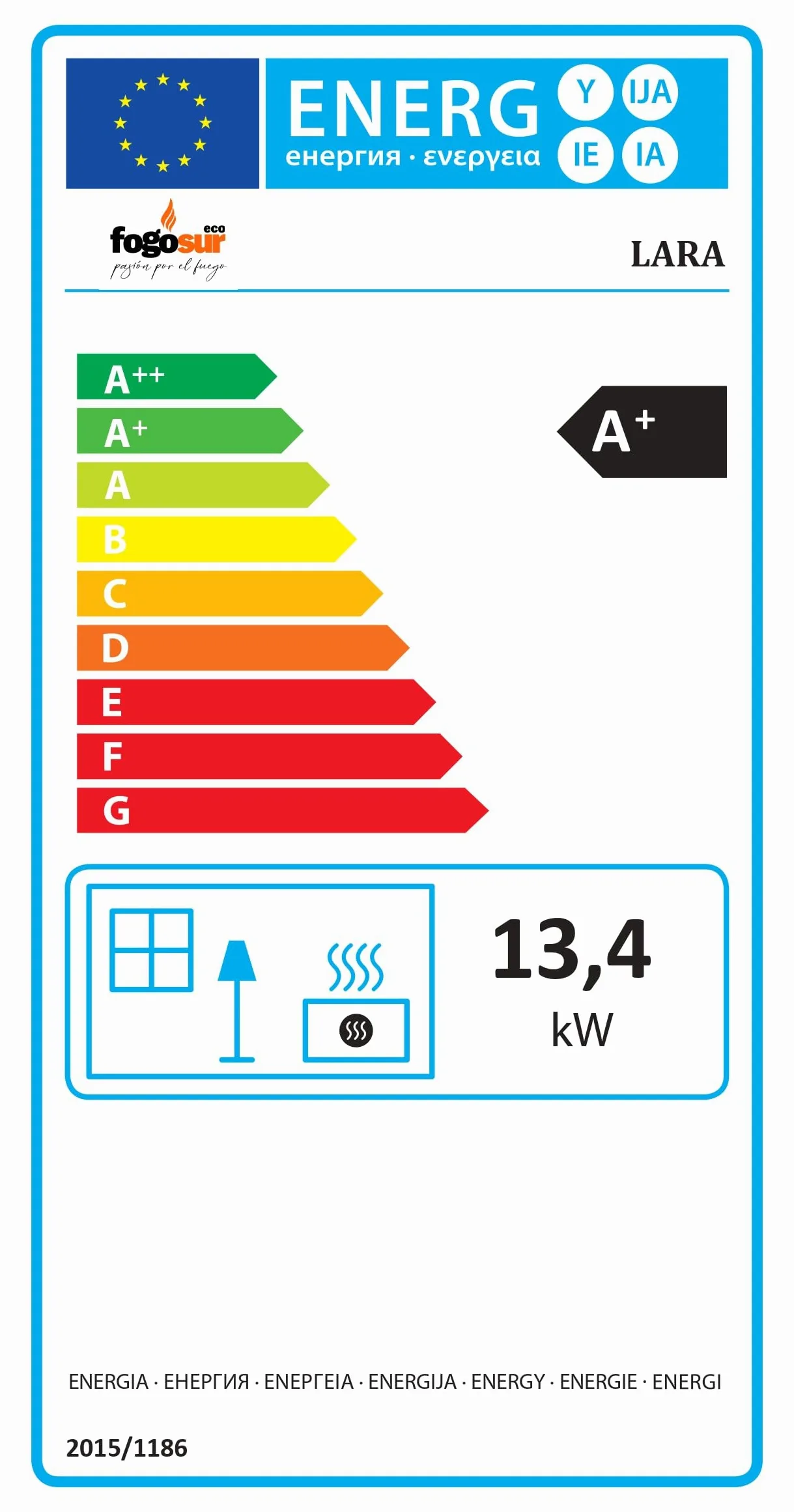MF - Stufa a Legna Lara da 13,4 kW in Acciaio con Ampio Vetro Panoramico, Camera in Vermiculite e Vetro Ceramico Pulito - Alta Efficienza e Basse Emissioni