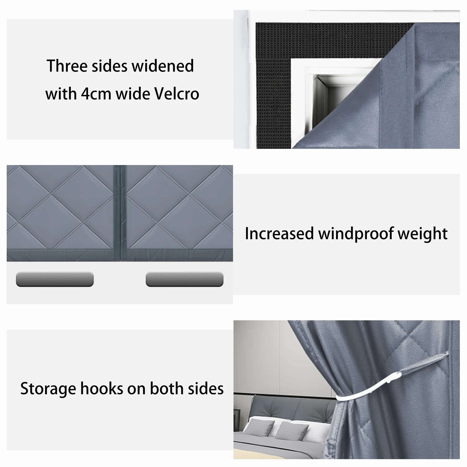 Tenda Termica Magnetica per Porte 75 x 293 cm Anti Freddo, Oscuramento, Insonorizzazione, Chiusura Automatica Tenda Isolante Porte Invernali per Interni Esterni, grigio argento