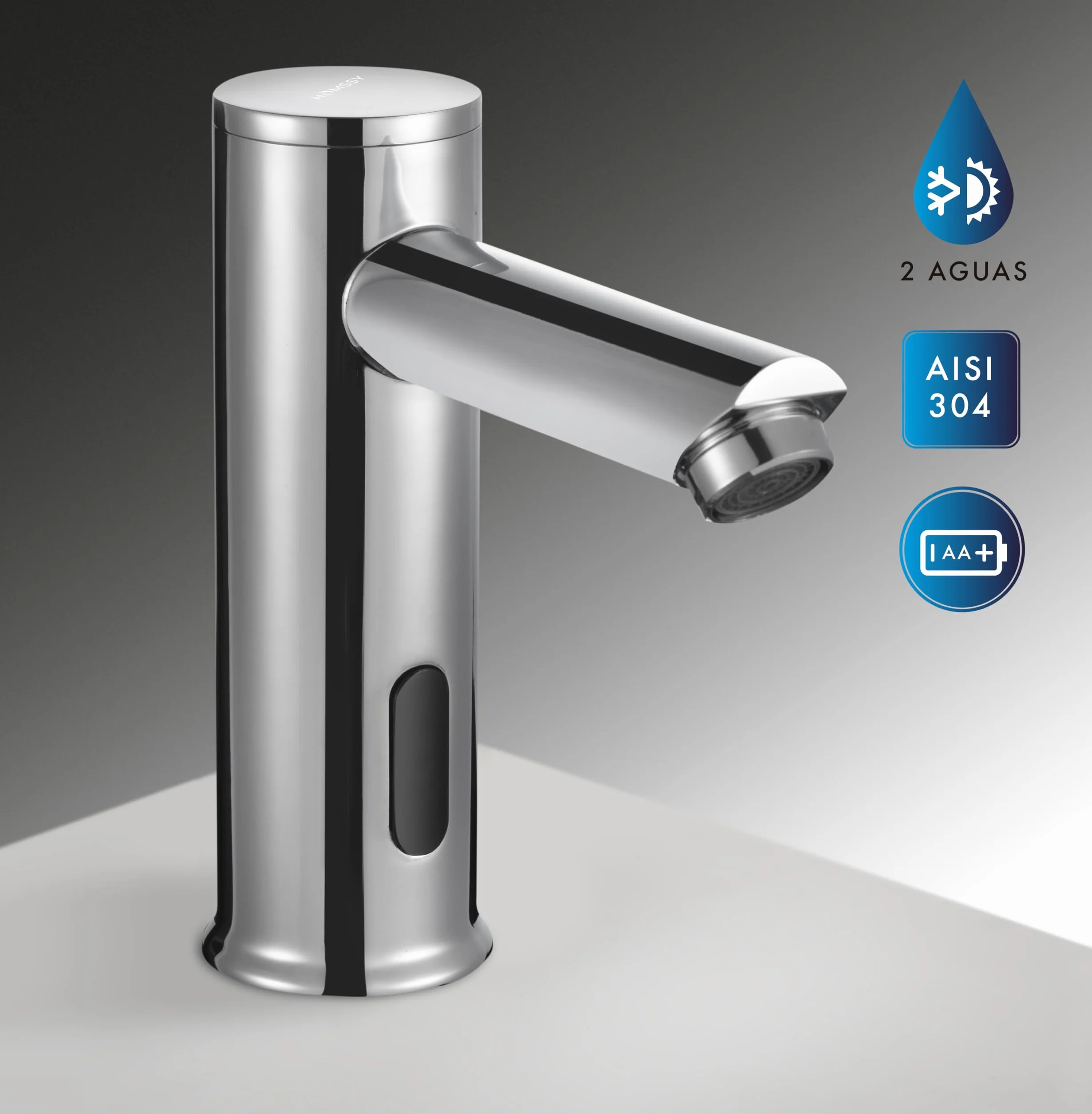 Rubinetto elettronico basso con sensore a infrarossi senza contatto 2 acque premiscelatore regolabile calda fredda ottone cromato per lavabo bagno