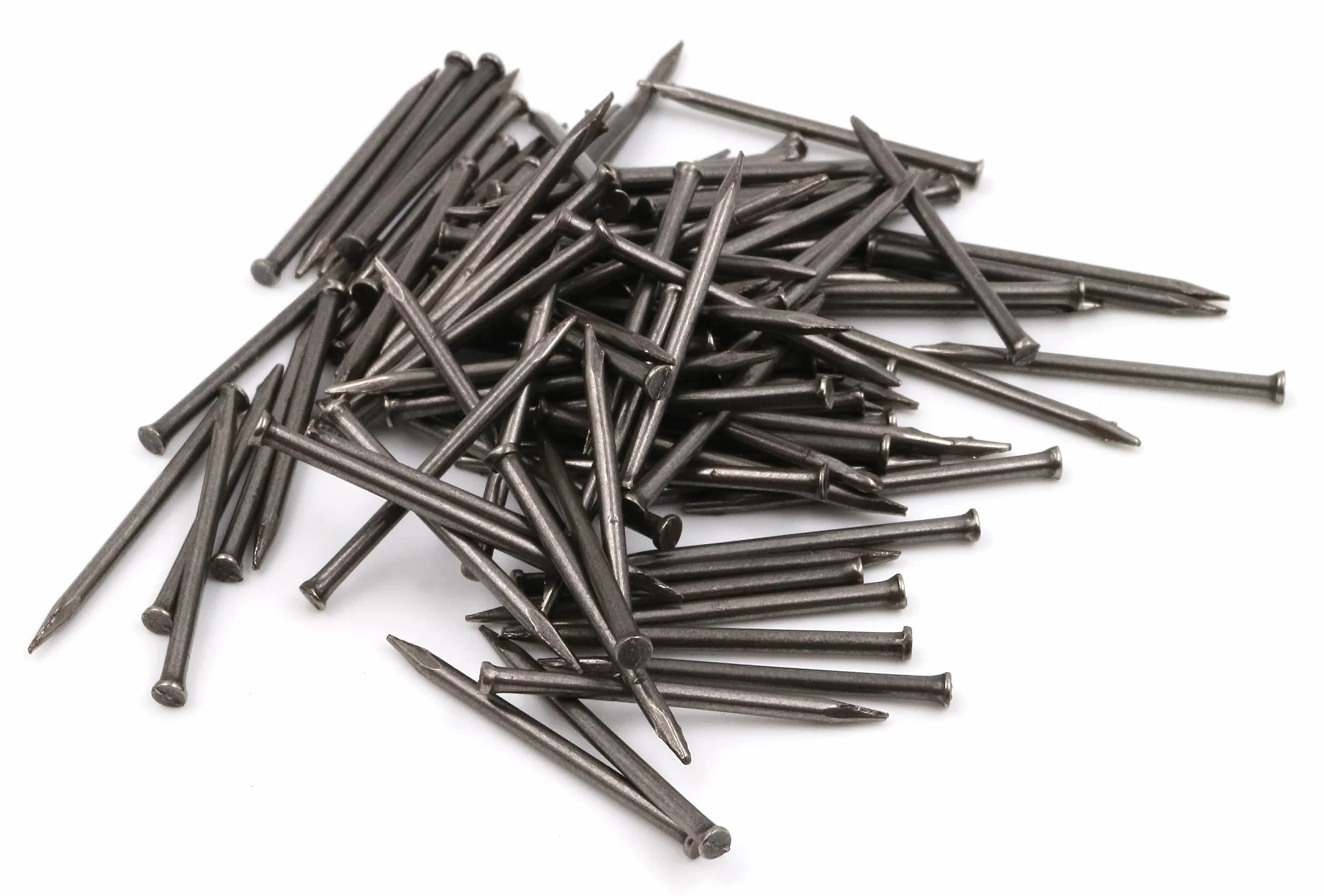 100 x perni in acciaio per battiscopa 1,5 x 30 mm testa piatta