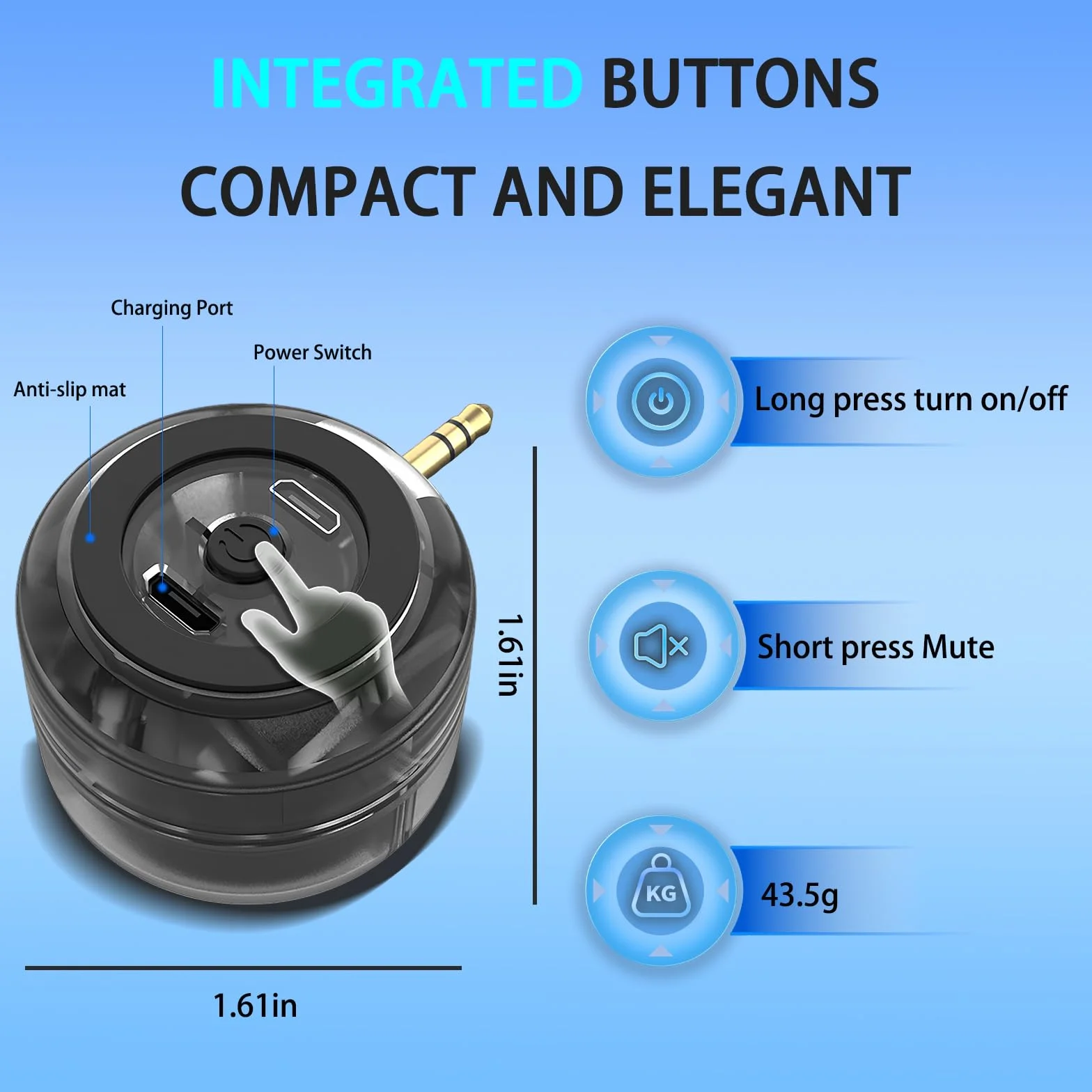 Mini Altoparlante Portatile Universale, 3,5 mm Plug-in Altoparlante del Telefono Cellulare, Casse Portatili Line-In Audio HD Senza Perdite Connetti Istantaneo Trasparente Nero