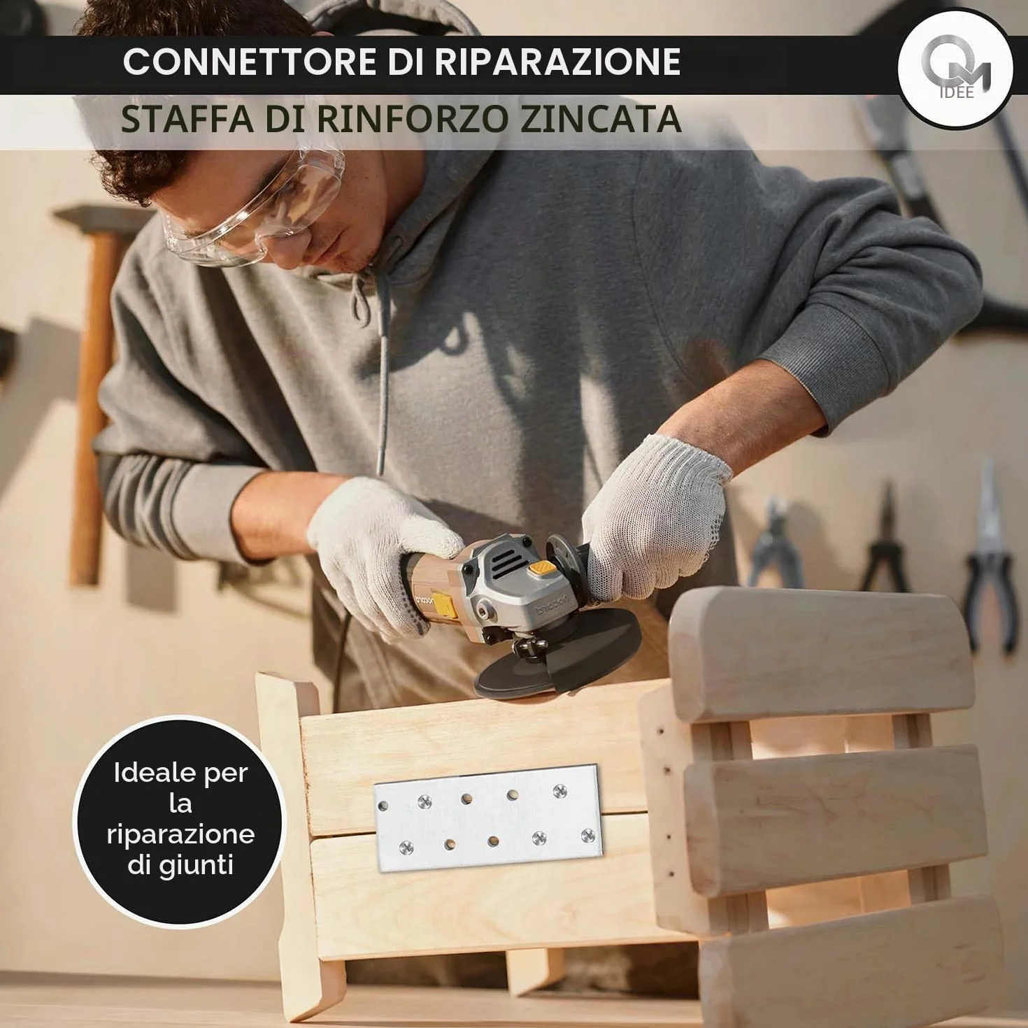 Piastre forate 100x40x2 Piastra di fissaggio Connettore per legno Lastrina di giunzione piatta Piastra di montaggio zincata in acciaio