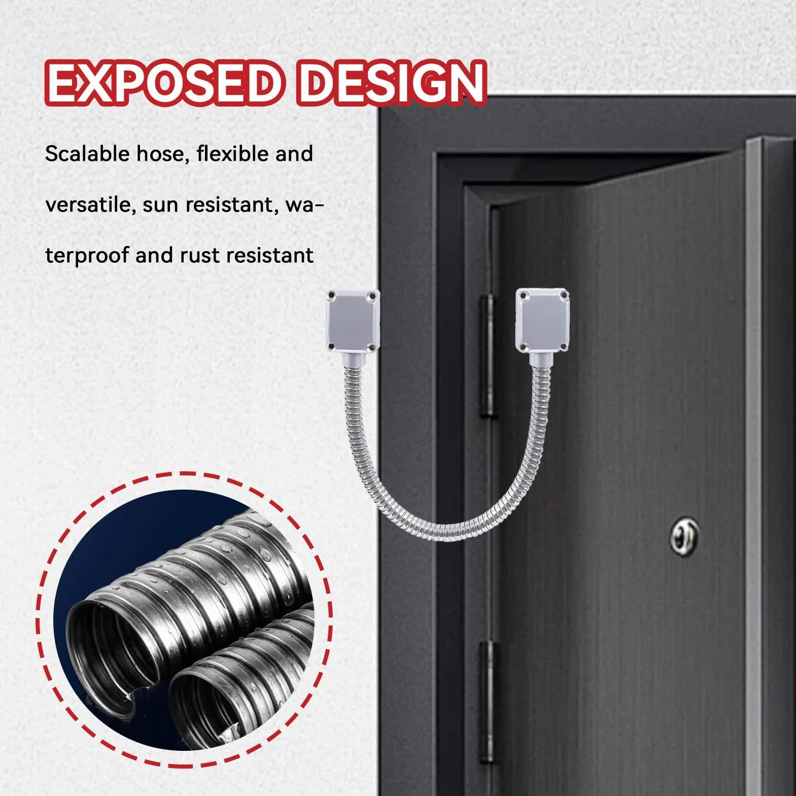 Cavo per Porta in Acciaio Inox Diametro Interno 8 mm Resistente all'Usura HERCHR