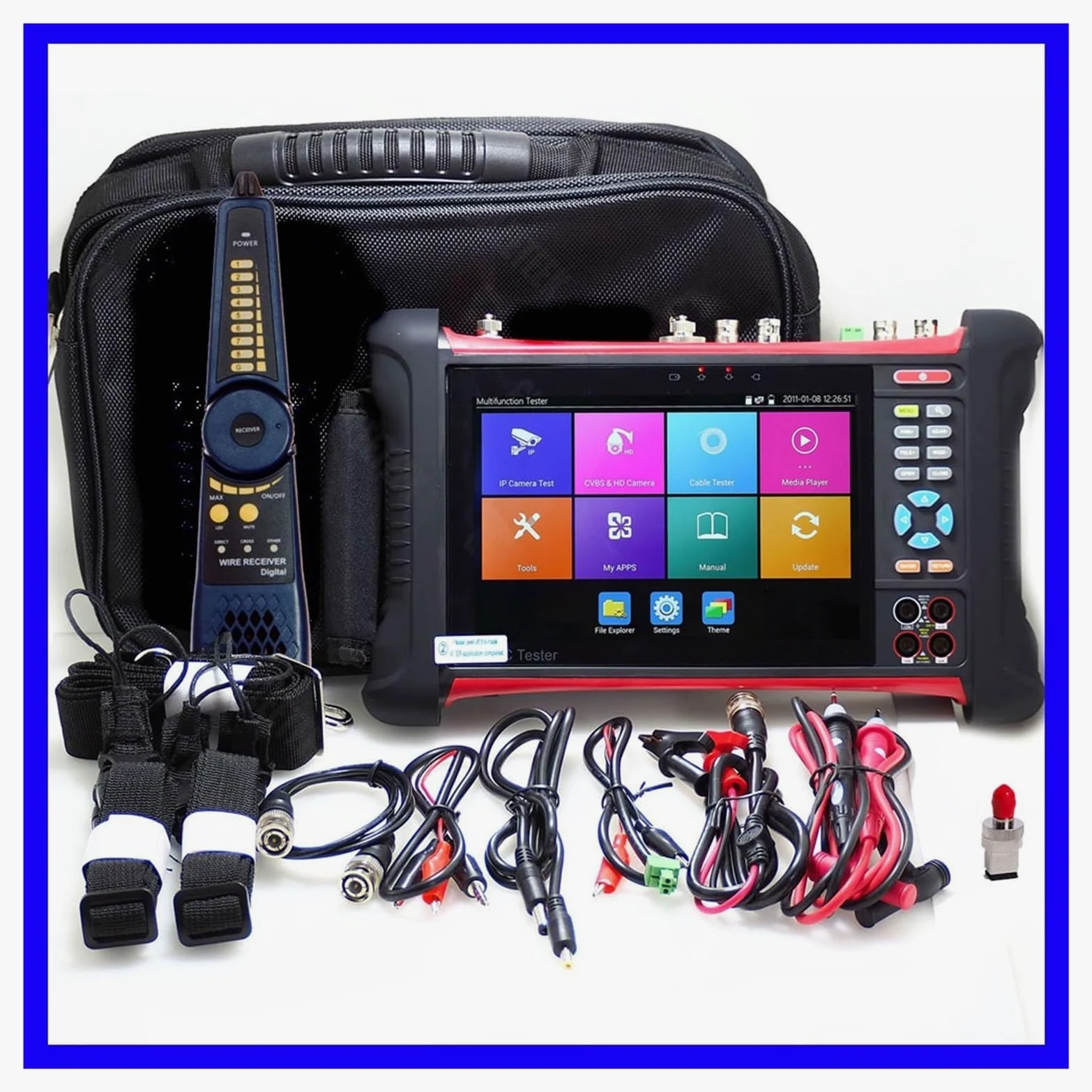 Supporto per tester CCTV per telecamera IP CCTV Tester Monitor IPC Tester POE 8MP TVI CVI SDI CVBS IP AHD Tester For Telecamera Monitor Con UTP TDR H.265(X7 ADH)