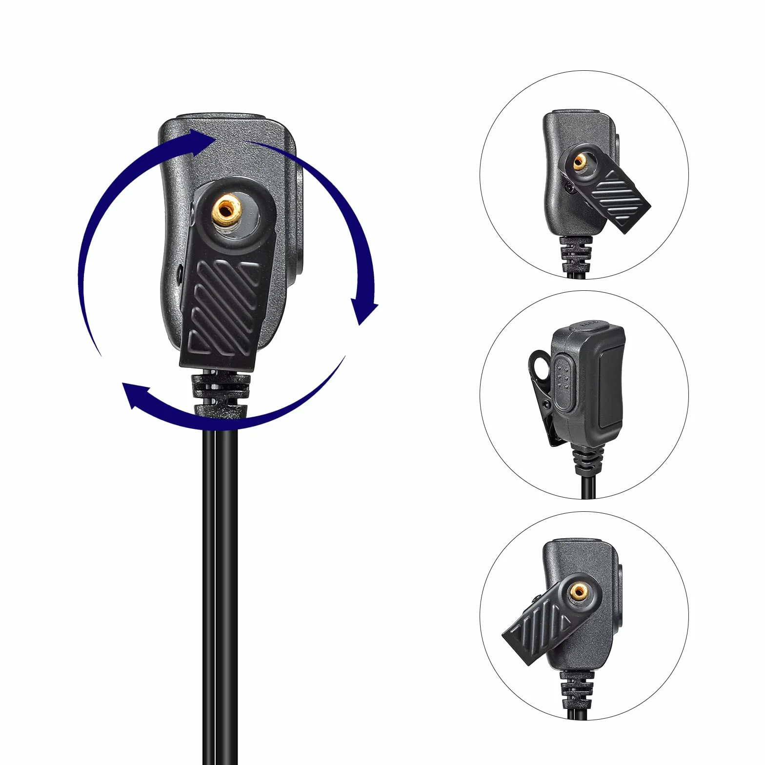 UAYESOK Auricolare radio a 2 pin con microfono PTT e auricolari morbidi per Midland G7 G7PRO G8 G9 G5 G6 XT60 XT70 M24 M48 GXT550 GXT650 Alan39 Alan42 PMR446