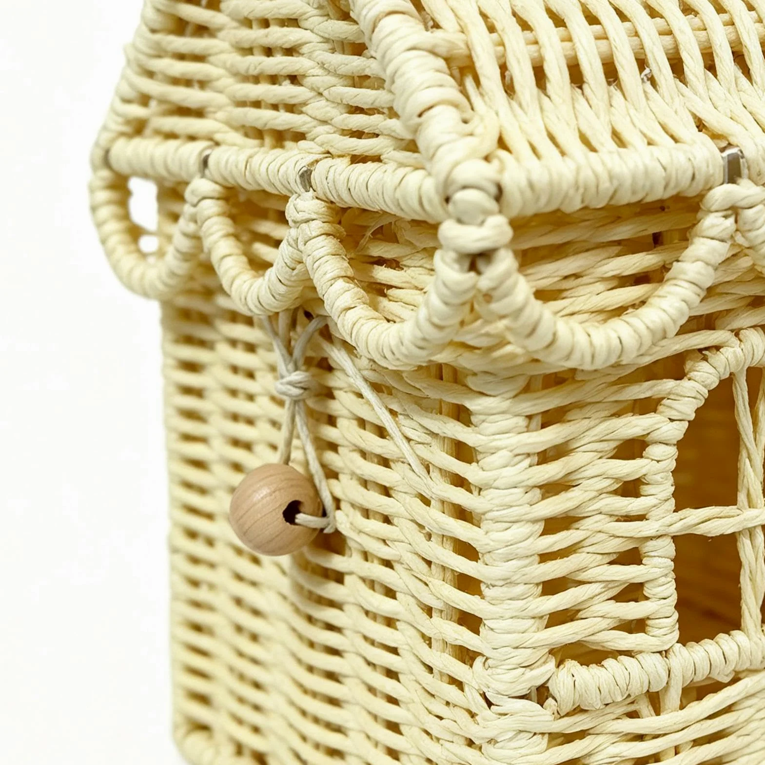 Cesto portaoggetti intrecciato a forma di casa con coperchio, ideale per casa, matrimonio, cucina, camera da letto, cameretta dei bambini e fattoria