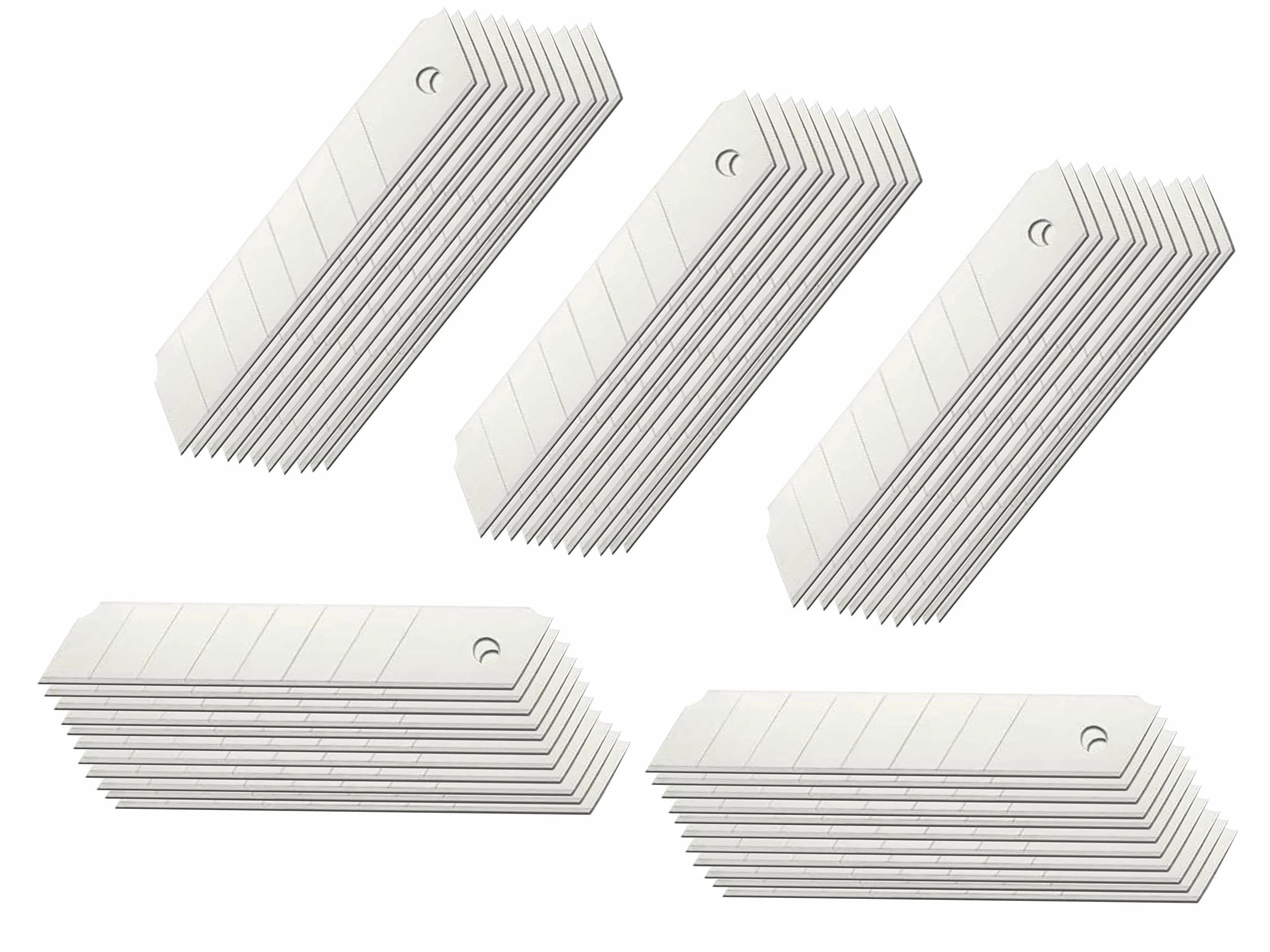Lame di Ricambio per Cutter 18 mm – Acciaio Affilato Chimicamente – Pre-Tagliate in 10 Parti per 500 Tagli