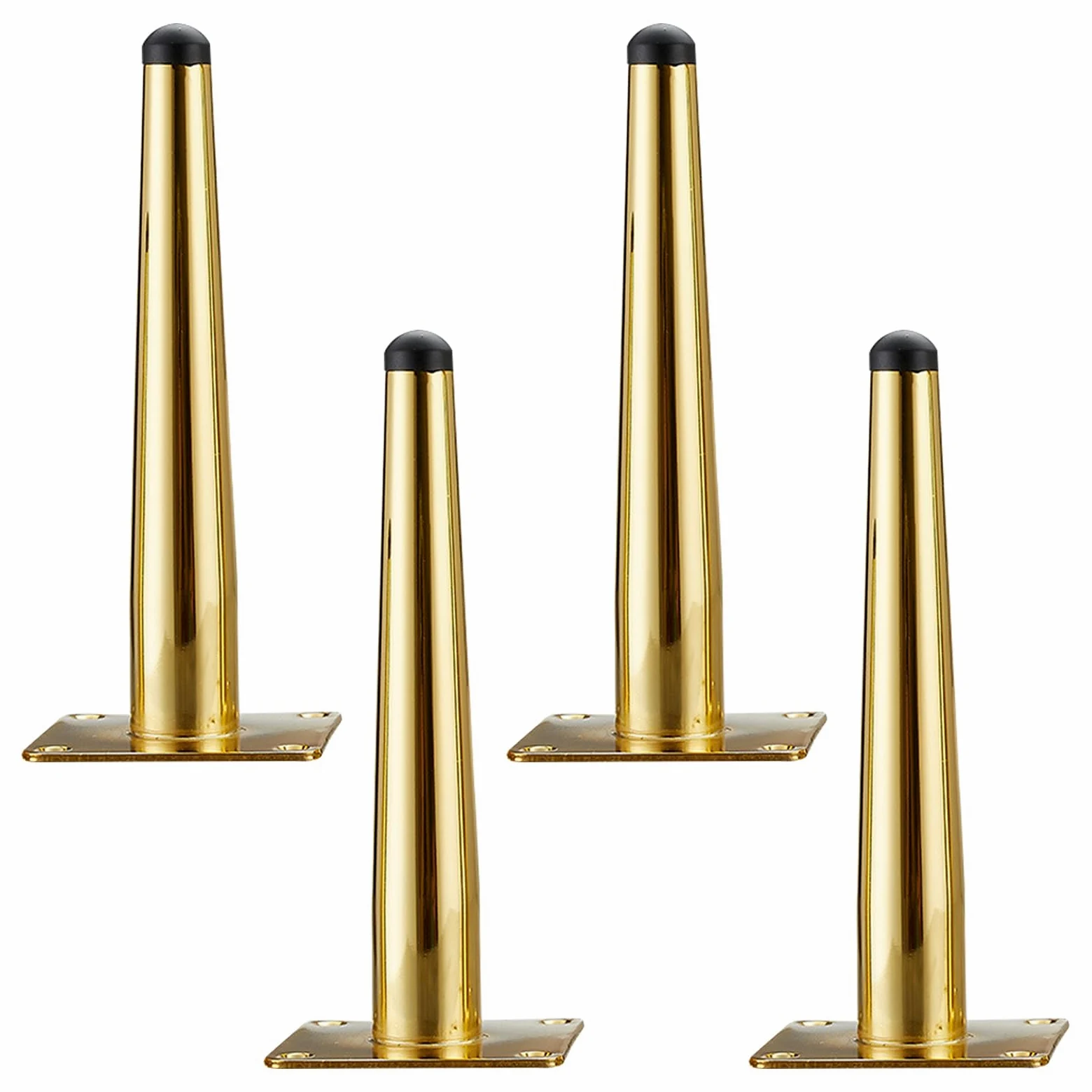 Gambe per Mobili Piedini Conici Dorati 4 Pezzi Supporto per Tavolo Conico Superficie Galvanica In Acciaio Laminato A Freddo Altezza Piedini per Divano: 10-72 cm Piedini per Mobile 50 cm/19,7"