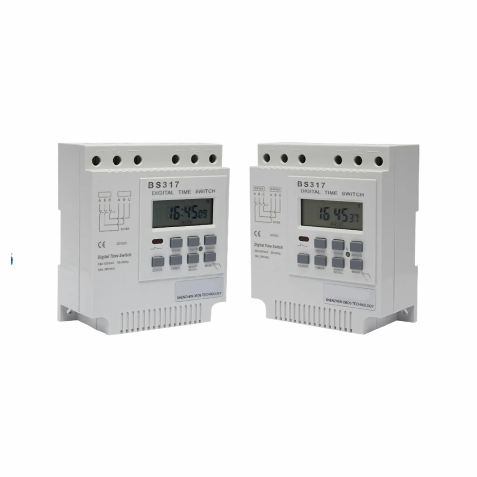 RWRAPS microcomputer Interruttore Timer Timer DIN con Interruttore programmabile trifase 415VAC 25A con 16 Volte di accensione/spegnimento al Giorno, intervallo di impostazione dell'ora 1min-168H