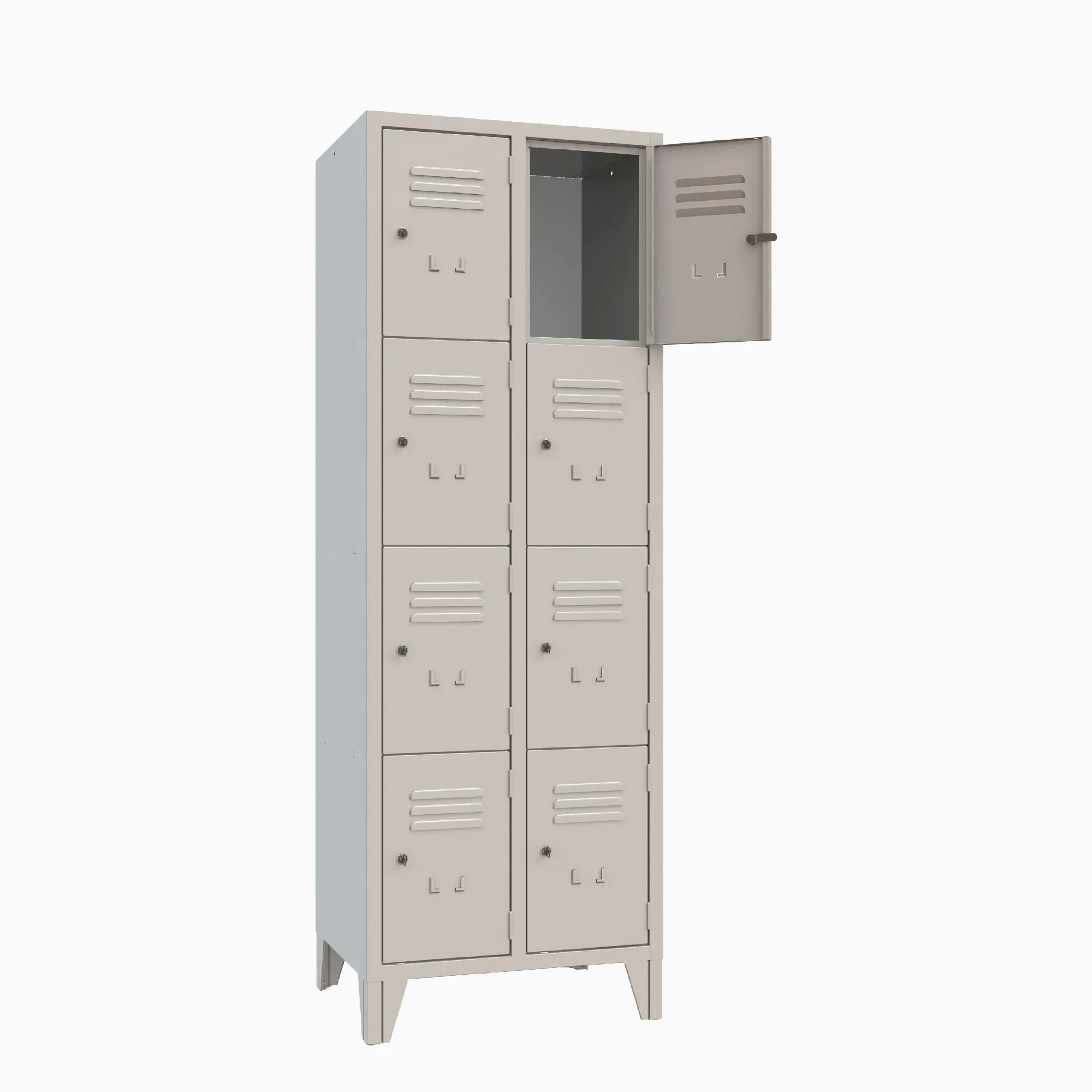 XLOCKERS Armadio Casellario in Metallo per Ufficio, Scuola, Palestra - 8 Posti Salvaspazio con Serratura e Chiave, Made in Italy, Grigio RAL 7035, 61,5x50x180 cm