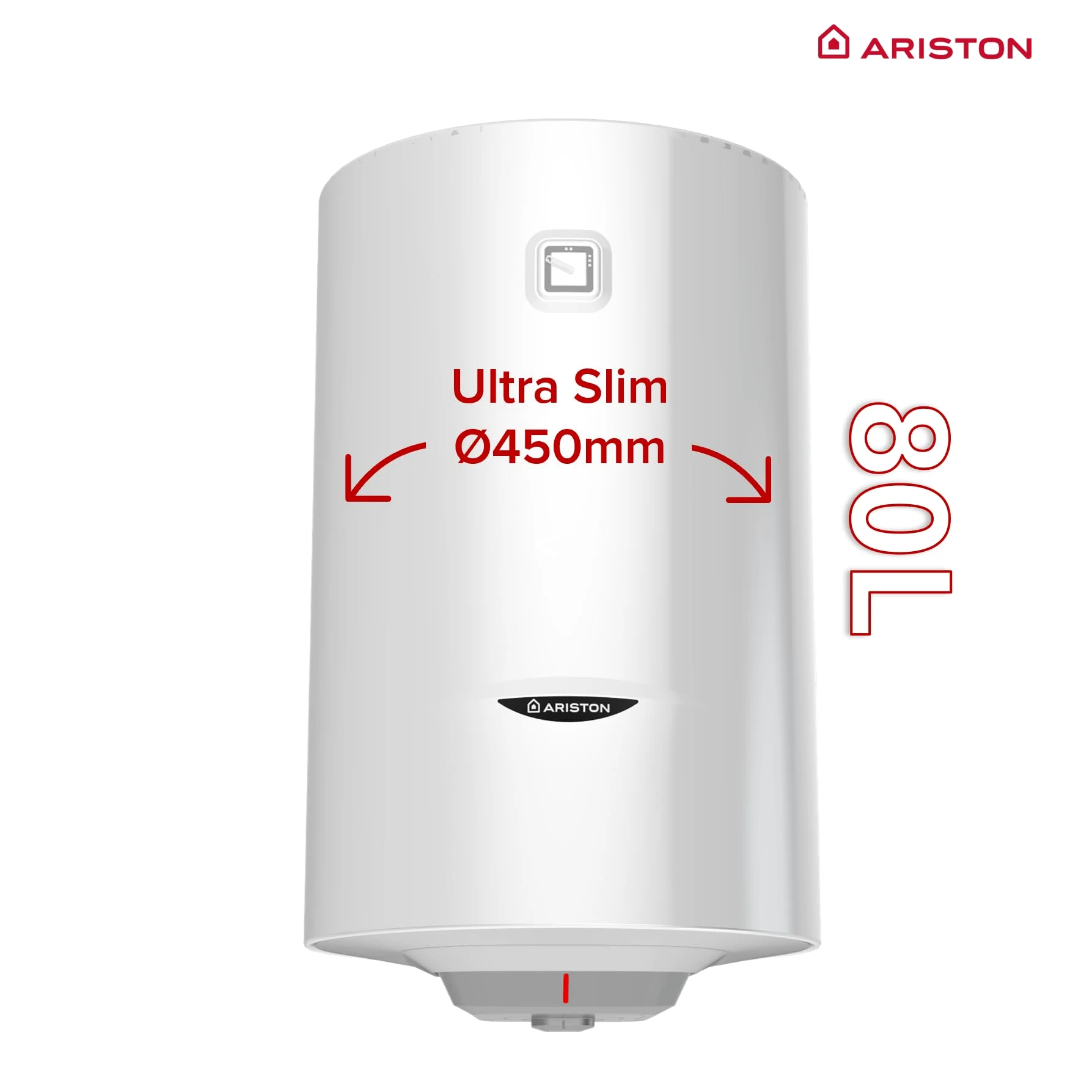 Ariston Pro1 R Scaldabagno Elettrico 80 Litri | Verticale, Resistenza Corazzata Sommersa - Regolazione della Temperatura Esterna e Meccanica