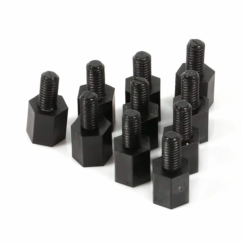 Kit di Assortimento Distanziali Esagonali Nylon Neri M3 6 mm Viti E Dadi