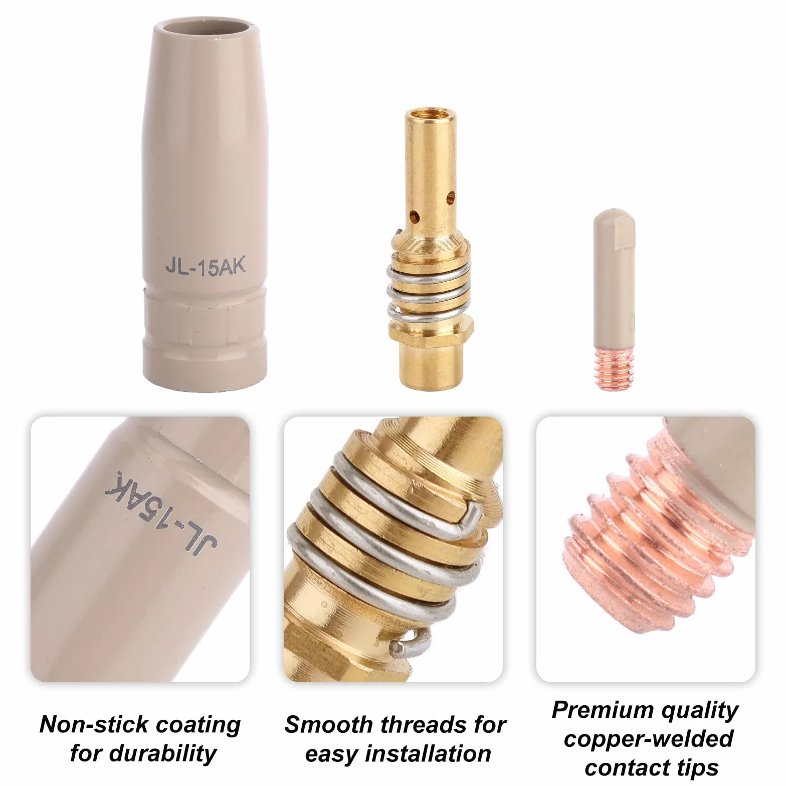 Ugello per Saldatura MIG Antiaderente 14pz Compatibile MB15 15AK 0,9mm