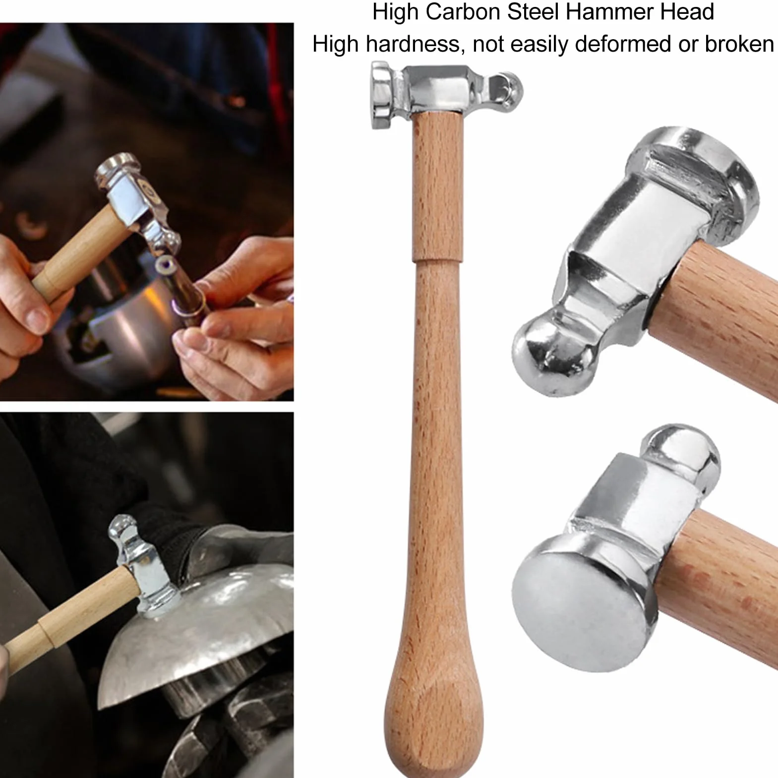 Martello americano oro testa rotonda manico in legno fatto a mano lucidatura multifunzionale high-end strumento