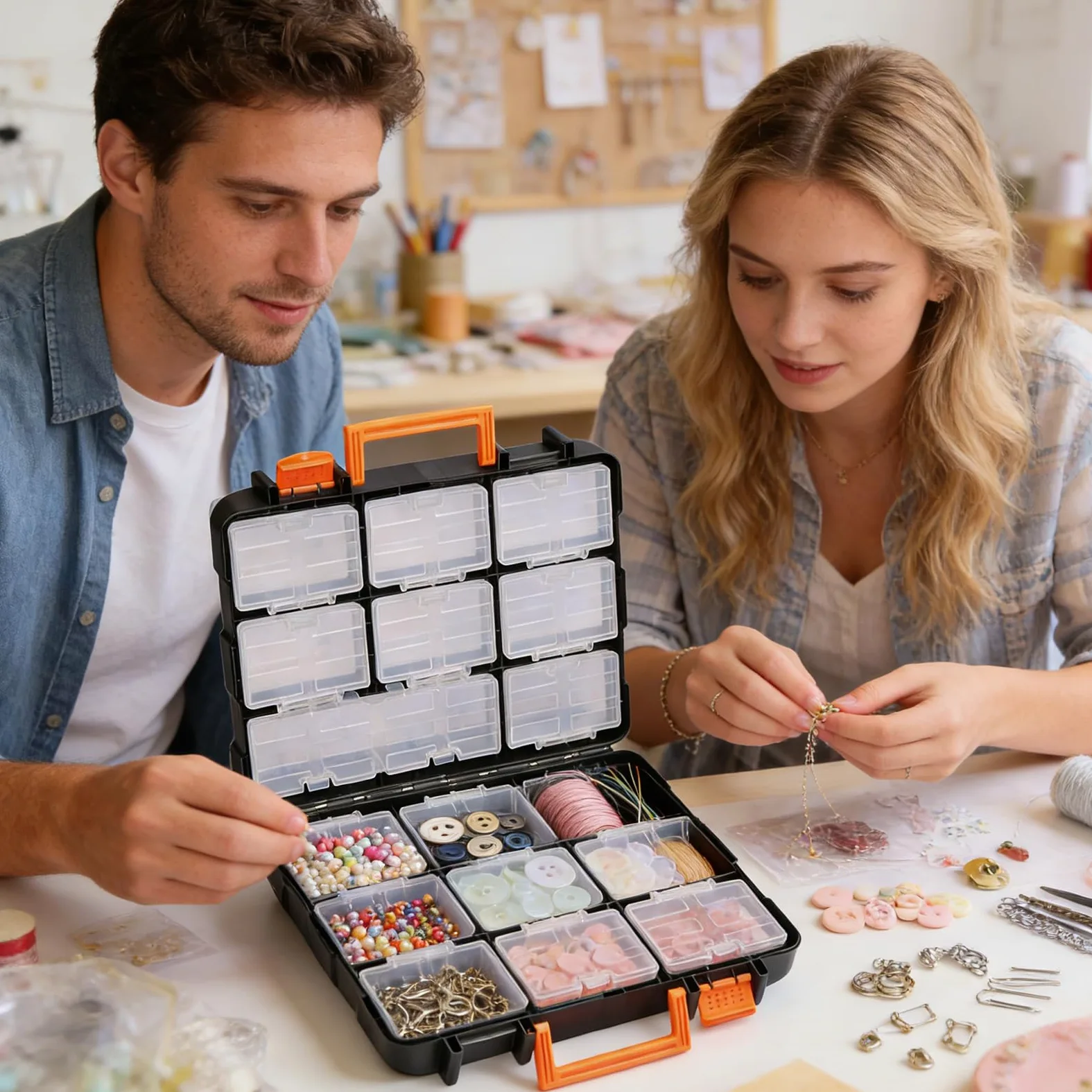 Scatola Organizzatrice per Piccoli Componenti Scomponibile con Maniglia | Scatola Per Piccoli Pezzi E Attrezzi per Viti Bulloni Giocattoli Gioielli Ufficio Garage Officina e Spazio Creat