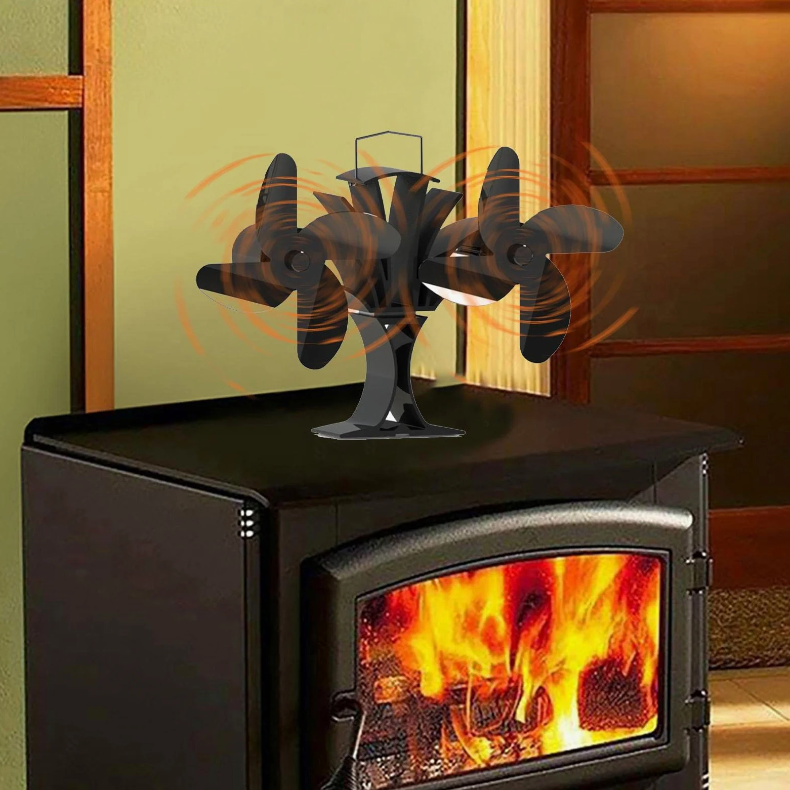 Ventilatore Per Stufa A Legna - Ventilatore Ecologico Silenzioso | Alimentato A Calore, Ventilatori Per Non Elettrici Per La Casa | Ventilatores Per Circolatore Di Riscaldamento Con Bruciatore
