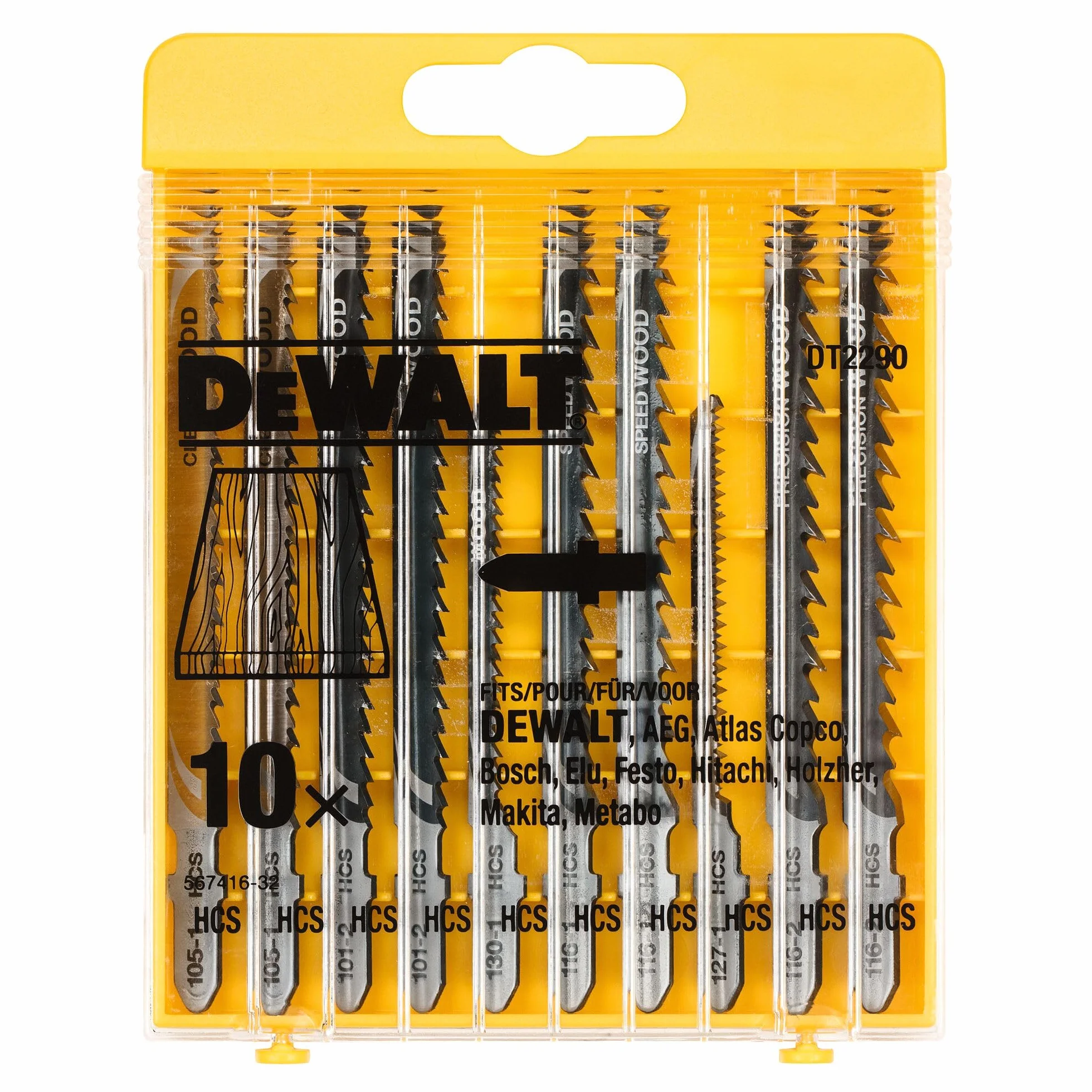 DEWALT DT2290-QZ - Set 10 pezzi per il taglio del legno