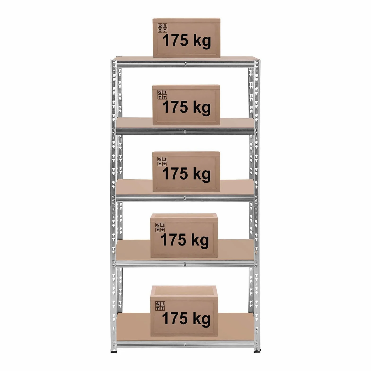 Ripiani carico pesante 90 x 60 x 180 cm supporta 5 x 175 kg grigio 14_0008094
