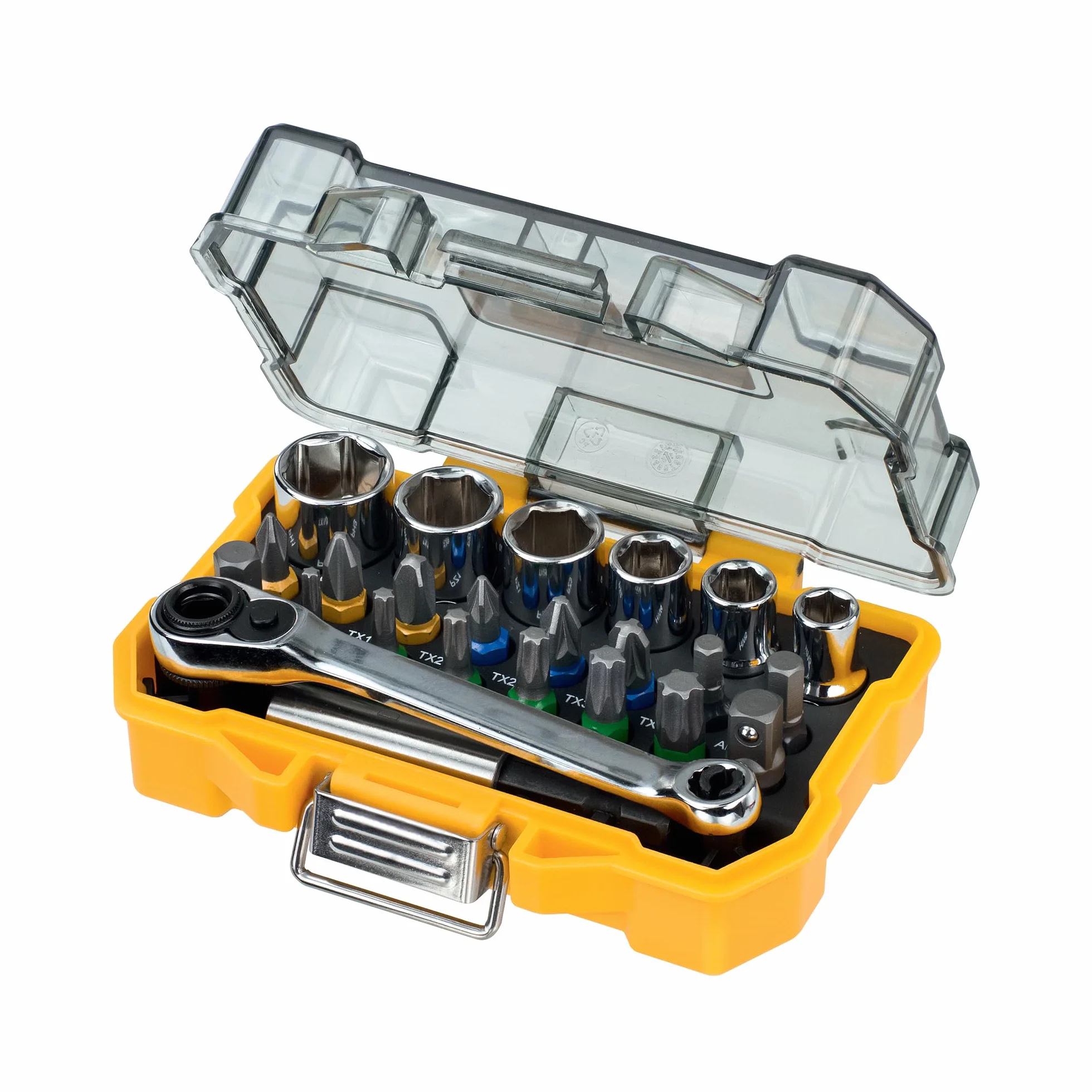 DEWALT Set di chiavi a bussola e cacciaviti extra piccoli da 25 mm (24 pezzi), DT71516-QZ