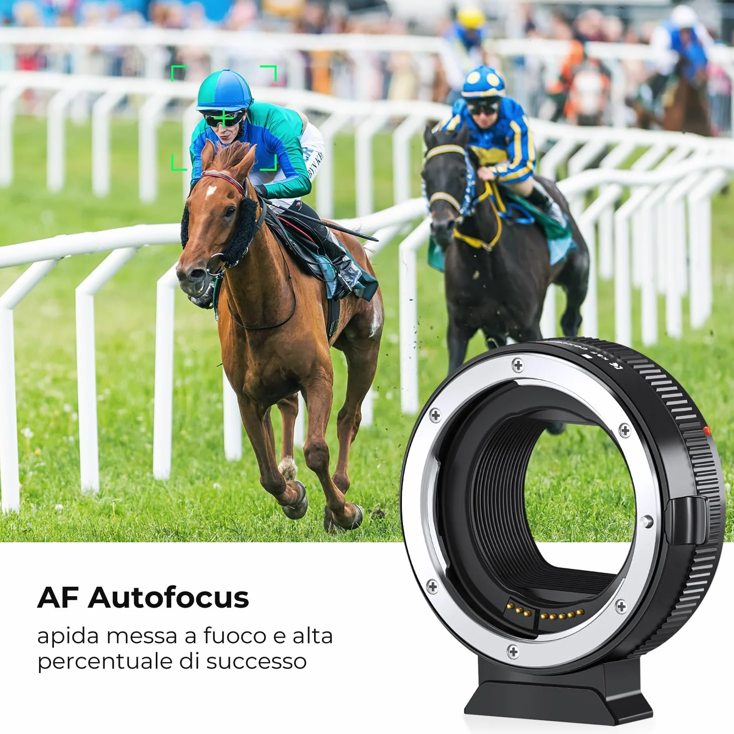 K&F CONCEPT Adattatore Compatibile con Canon Auto EF/EF-S a EOS R, in Metallo con Messa a Fuoco Automatica, con Custodia Protettiva