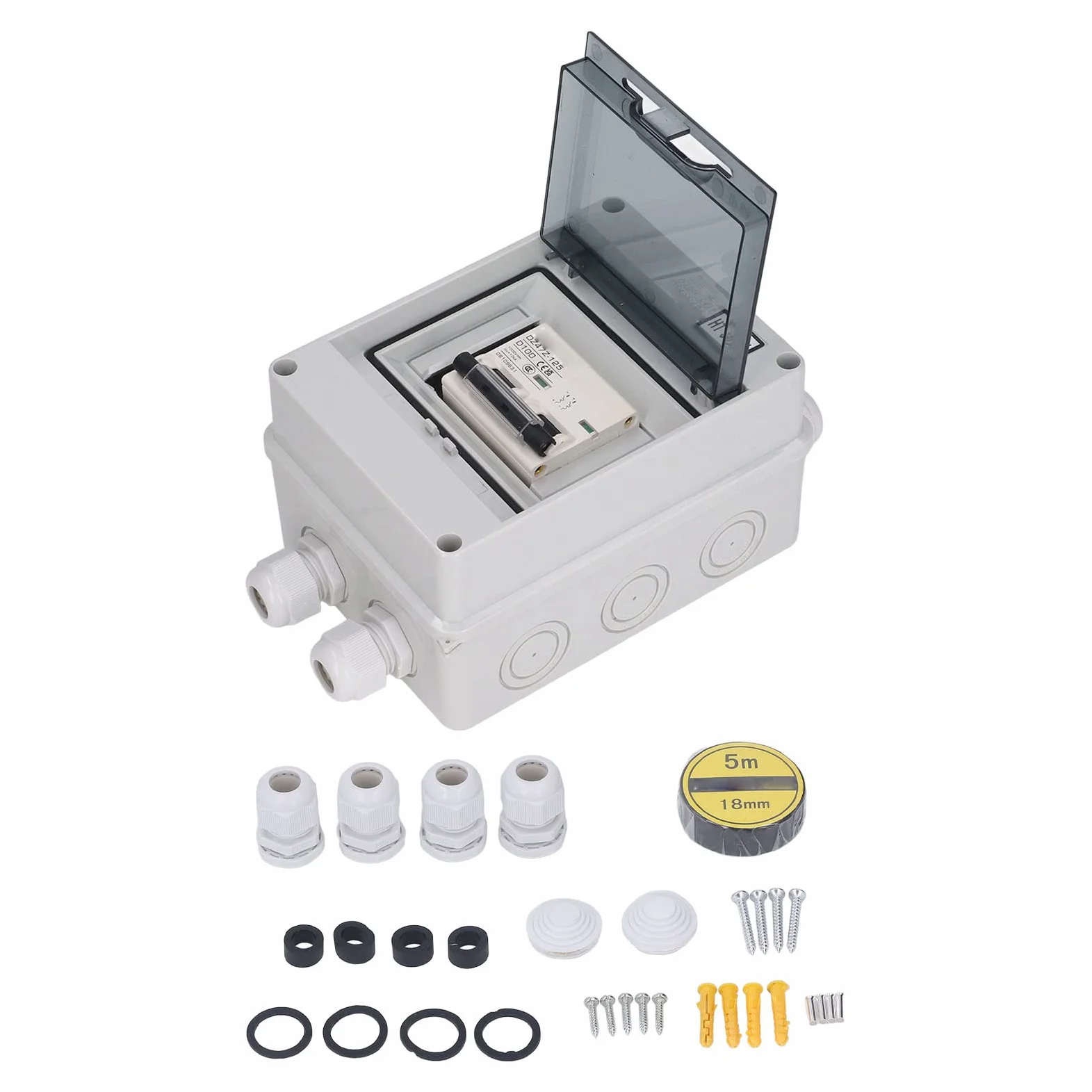 flexman Interruttore Automatico Miniaturizzato CC, Sezionatore Solare Impermeabile 2P CC 1000 V 100 A, Interruttori Automatici CC per Sistemi Fotovoltaici per Array Fotovoltaici RV
