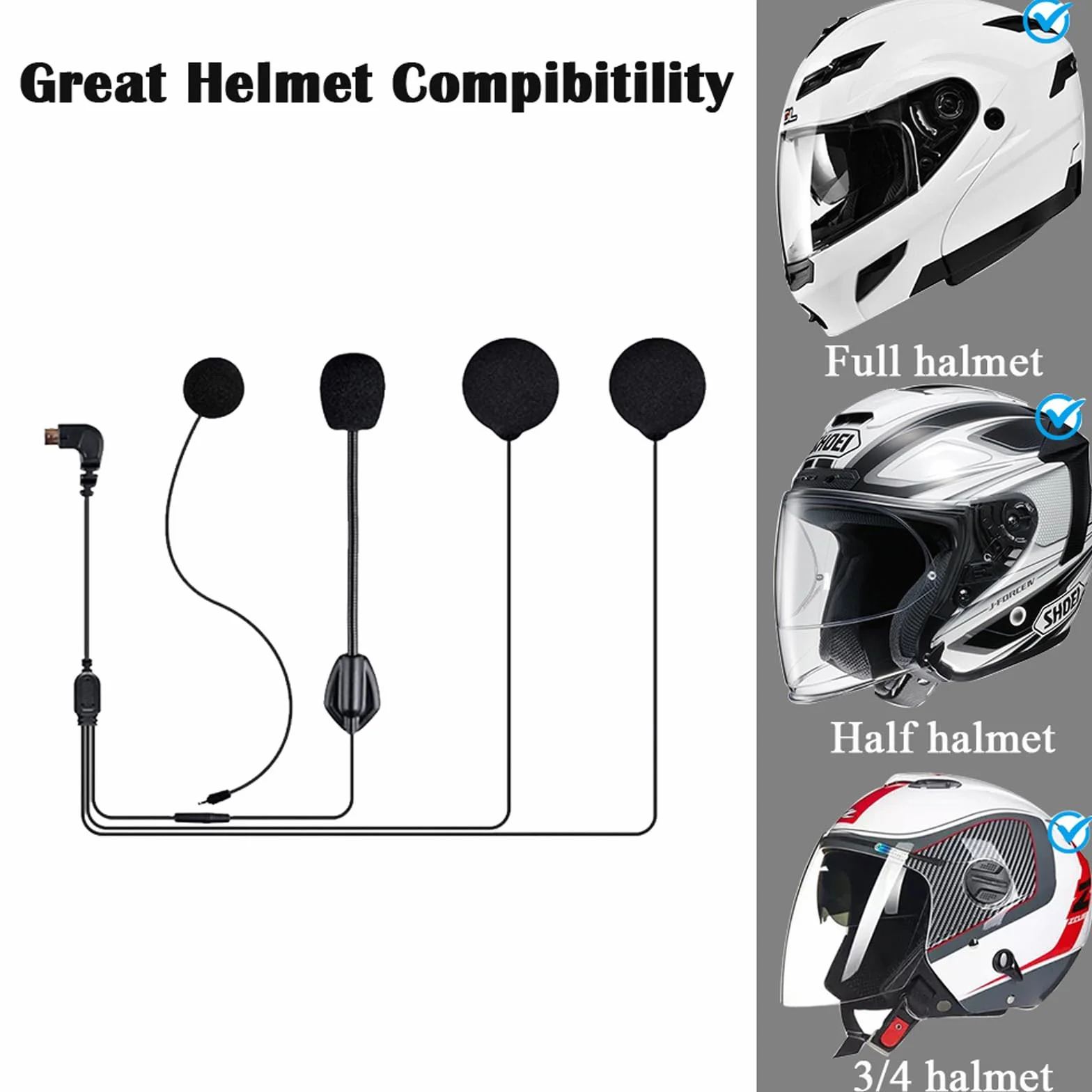 FreedConn Microfono Cuffie Altoparlante Accessorio per casco moto Interfono Bluetooth intercom per TCOM-VB TCOM-SC e TMAX