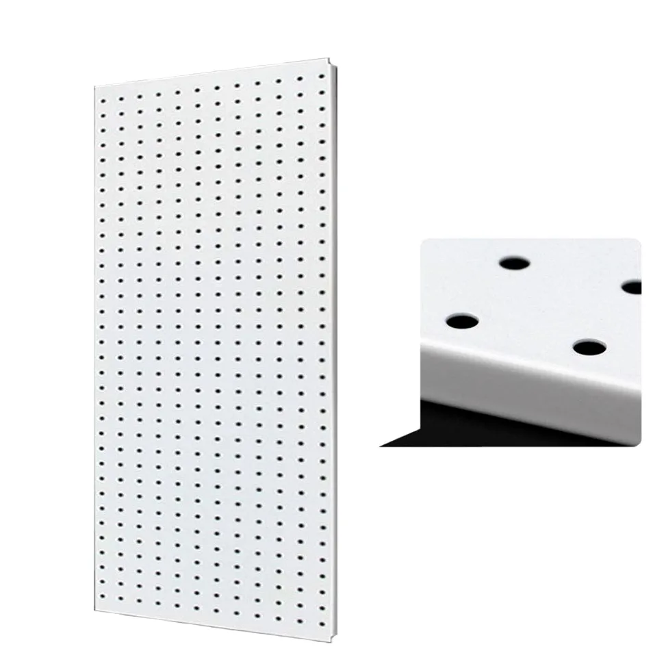 Pannello Forato in Metallo per Garage con Sistema di organizzazione con ripiano a Parete, per riporre Attrezzi e Artigianato, Pannello Forato Spesso 0,8 mm (88×30 cm, Bianco)