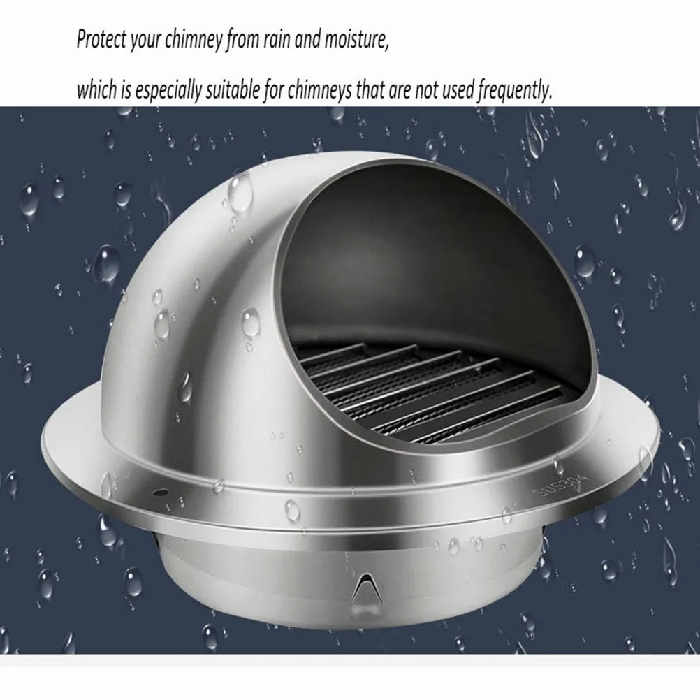 Copertura antipioggia per camino con rete in acciaio inox, protezione per tubi di scarico esterni