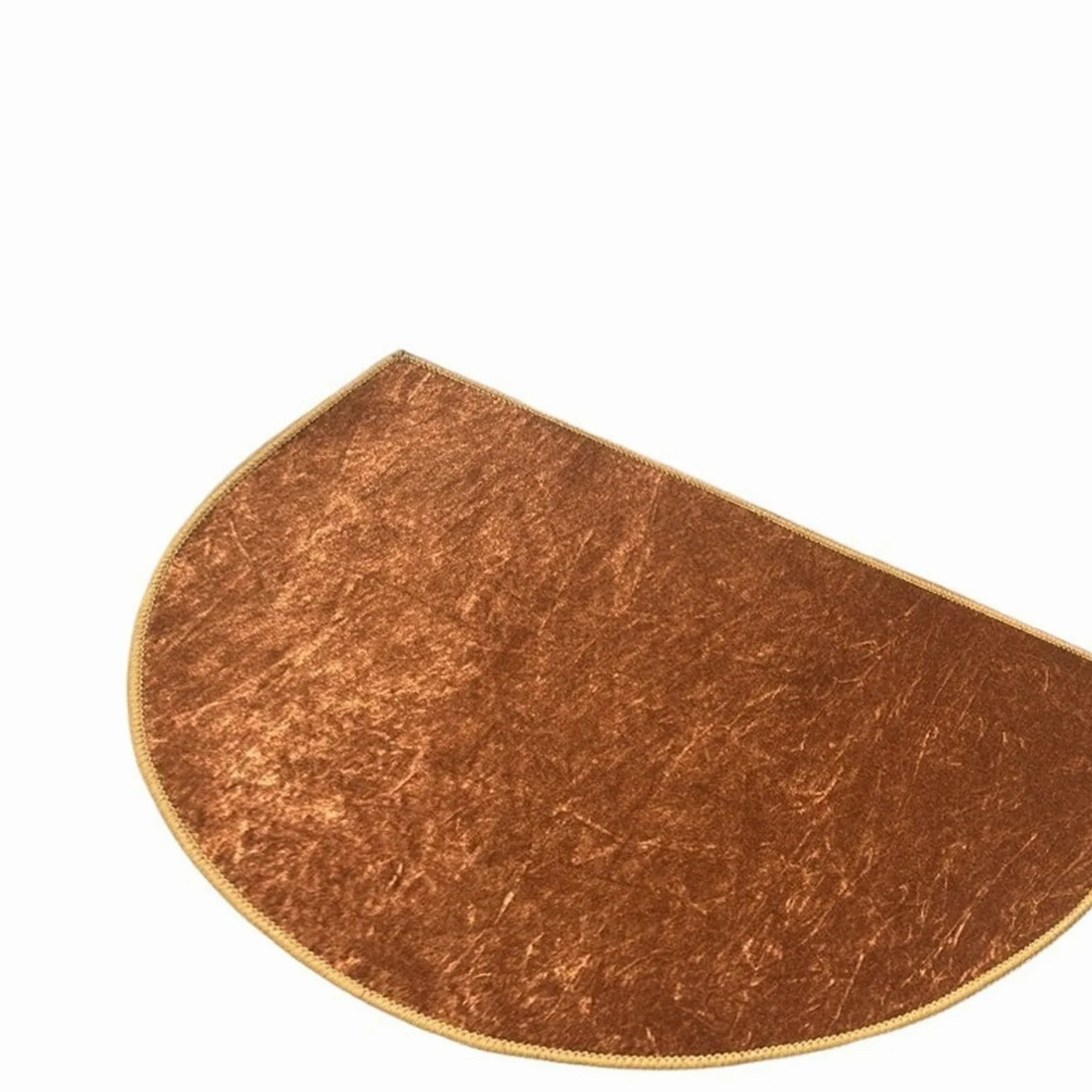 Tappeti Per Camino Tappetino d'ingresso semicircolare dorato Tappeto da soggiorno antiscivolo Tappeti decorativi for la casa Colore puro(Brown,70 * 100cm)