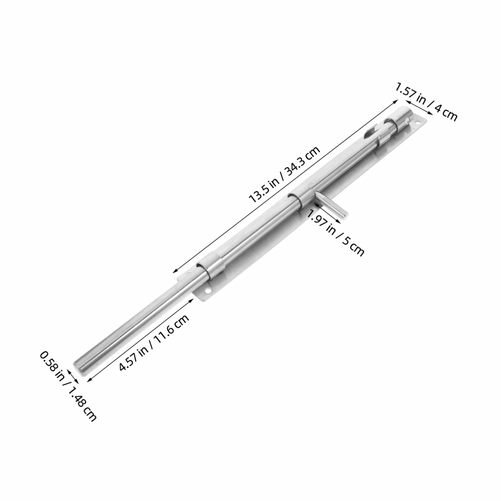 HOMSFOU Chiavistello Scorrevole in Acciaio Inox Da 45 Cm, Asta Di Caduta Per Cancello Fermo Scorrevole Antiruggine Per Porte Di Sicurezza e Cancelli Doppi, Serratura Per Porta a Pavimento Resistente