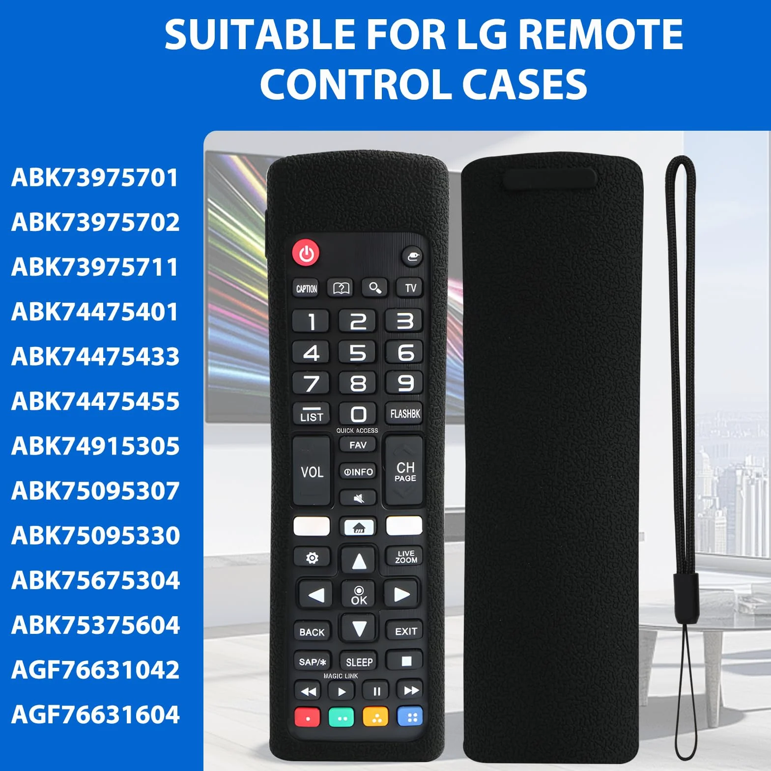 custodia telecomando in Silicone compatibile con LG Smart TV, copertura protettiva per LG 2022/2023/2024 Magic Remote Control, Robusto (AKB)
