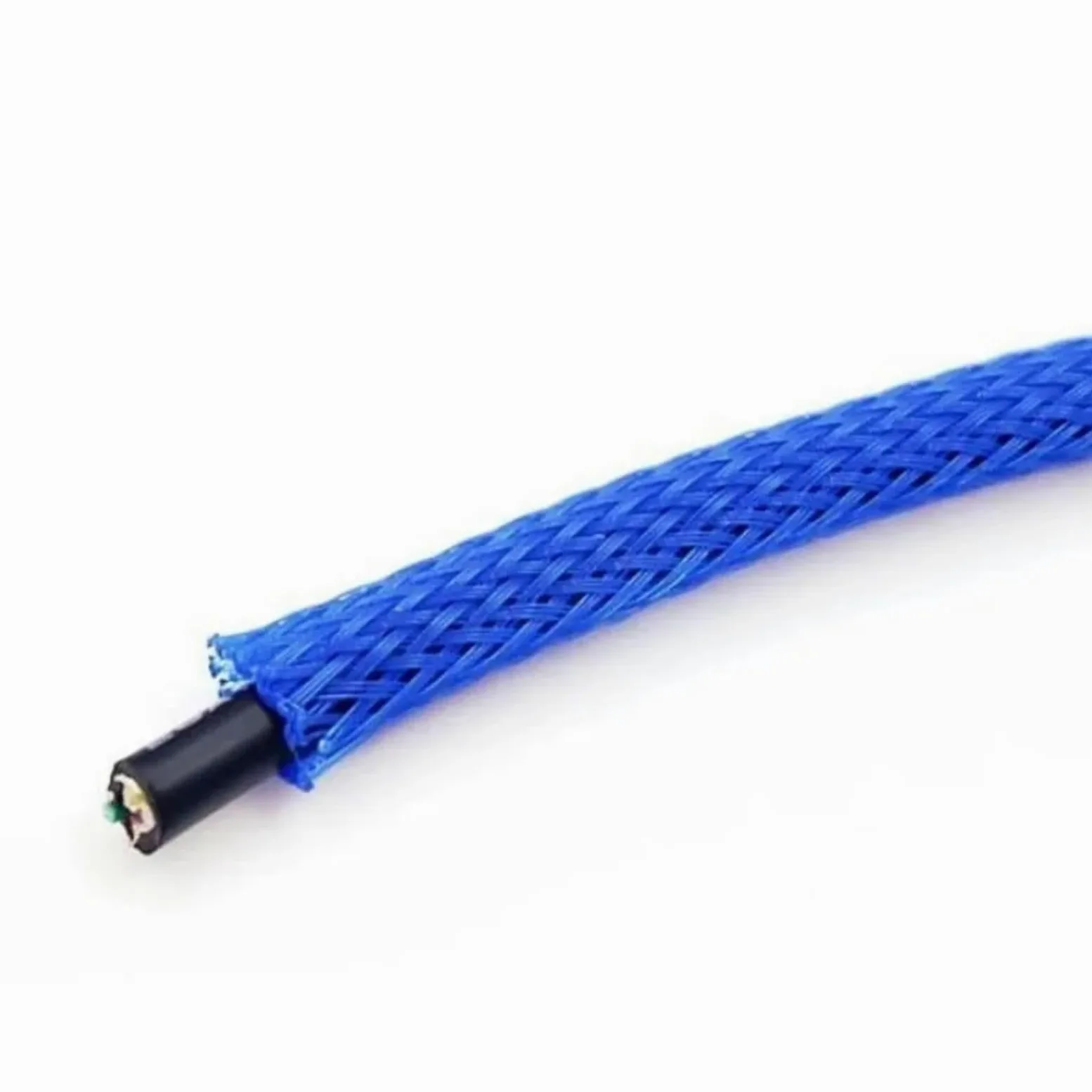Guaina Cavi 3.0MM 4MM 6MM 8MM 10MM 12MM 16MM Maniche piatte intrecciate espandibili for cavi in ​​pelle di serpente(Blue Golden,16MM,10 Meters)