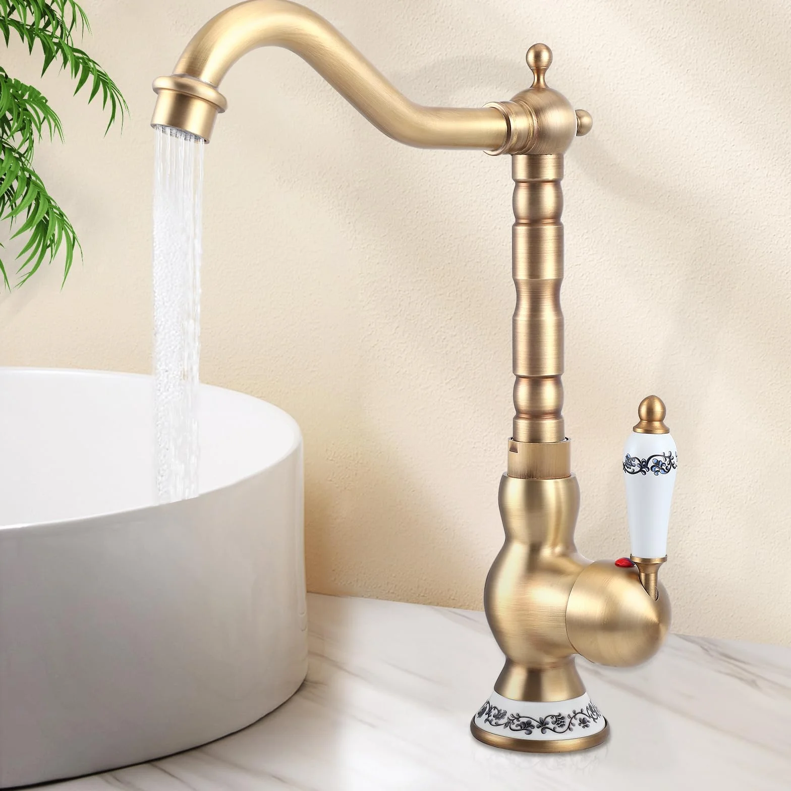 Rubinetto Cucina Ottone Antico Monocomando Girevole 360° Bronzo