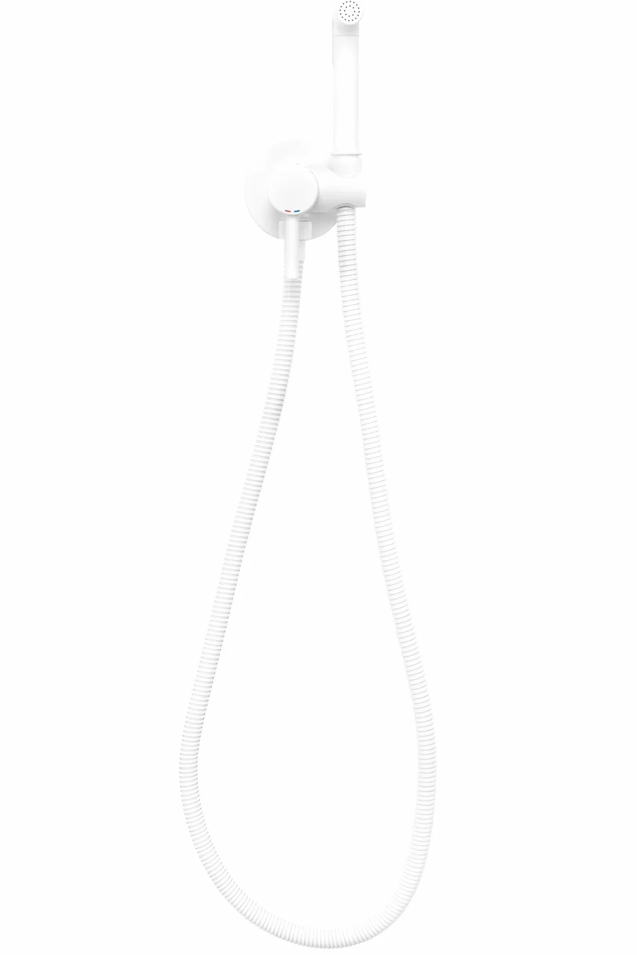 Rea - Lungo Loop Bianco Rubinetto Bidet Da Incasso Doccetta A Parete In Ottone Miscelatore Acqua Calda E Fredda Con Doccetta Per Wc Wc (Bianco) 9x7x19cm