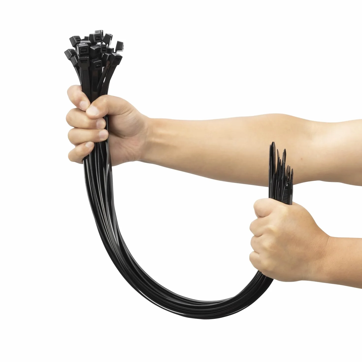 XINGO 100 Pezzi LungheFascette Plastica per Cablaggio Nero, 600mm x 9mm, Resistenza Alla Trazione 80 kg, Fascette per cavi grandi Fascette in nylon