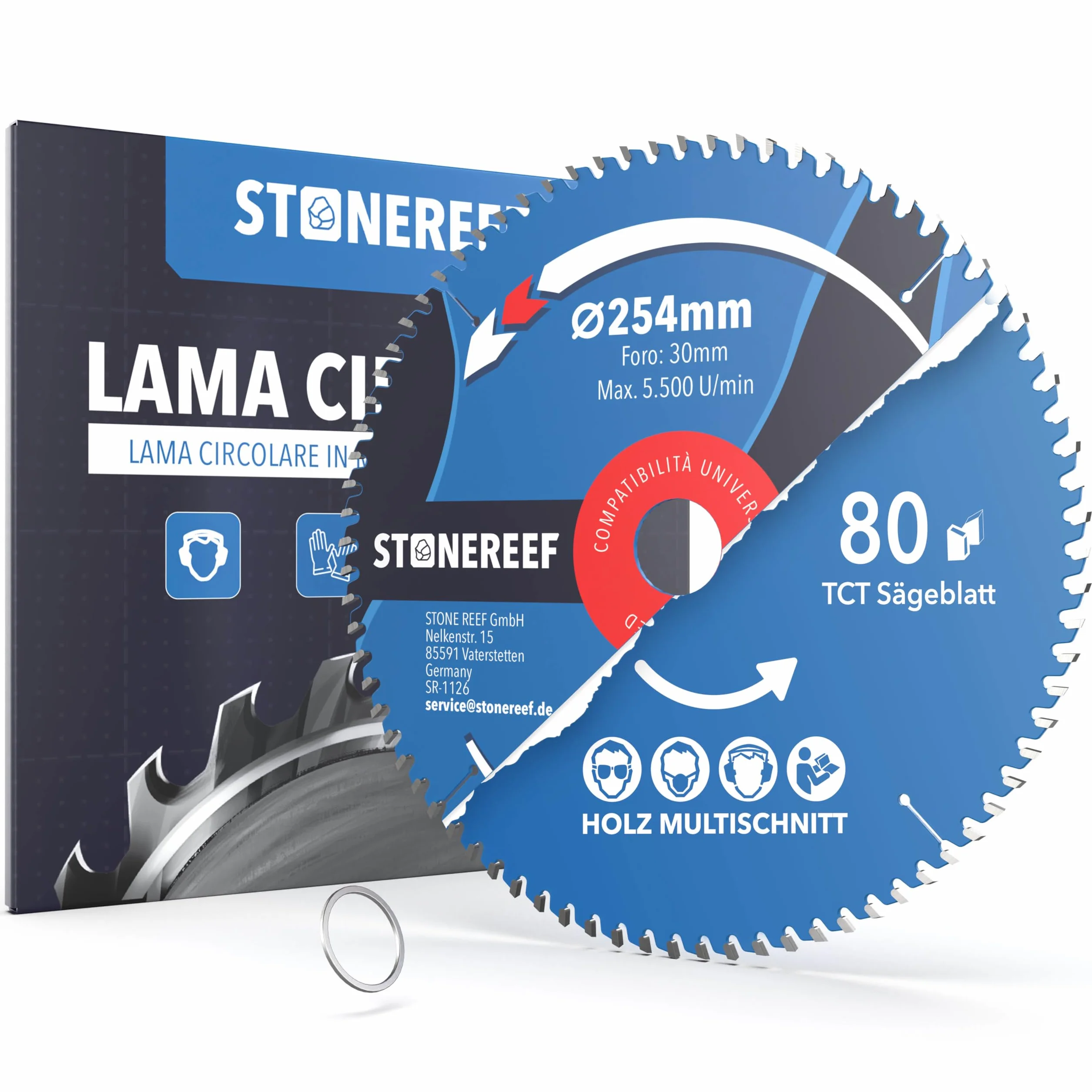 STONE REEF Lama per sega circolare 254x30 cm 20 mm Bosch legno metallo alluminio