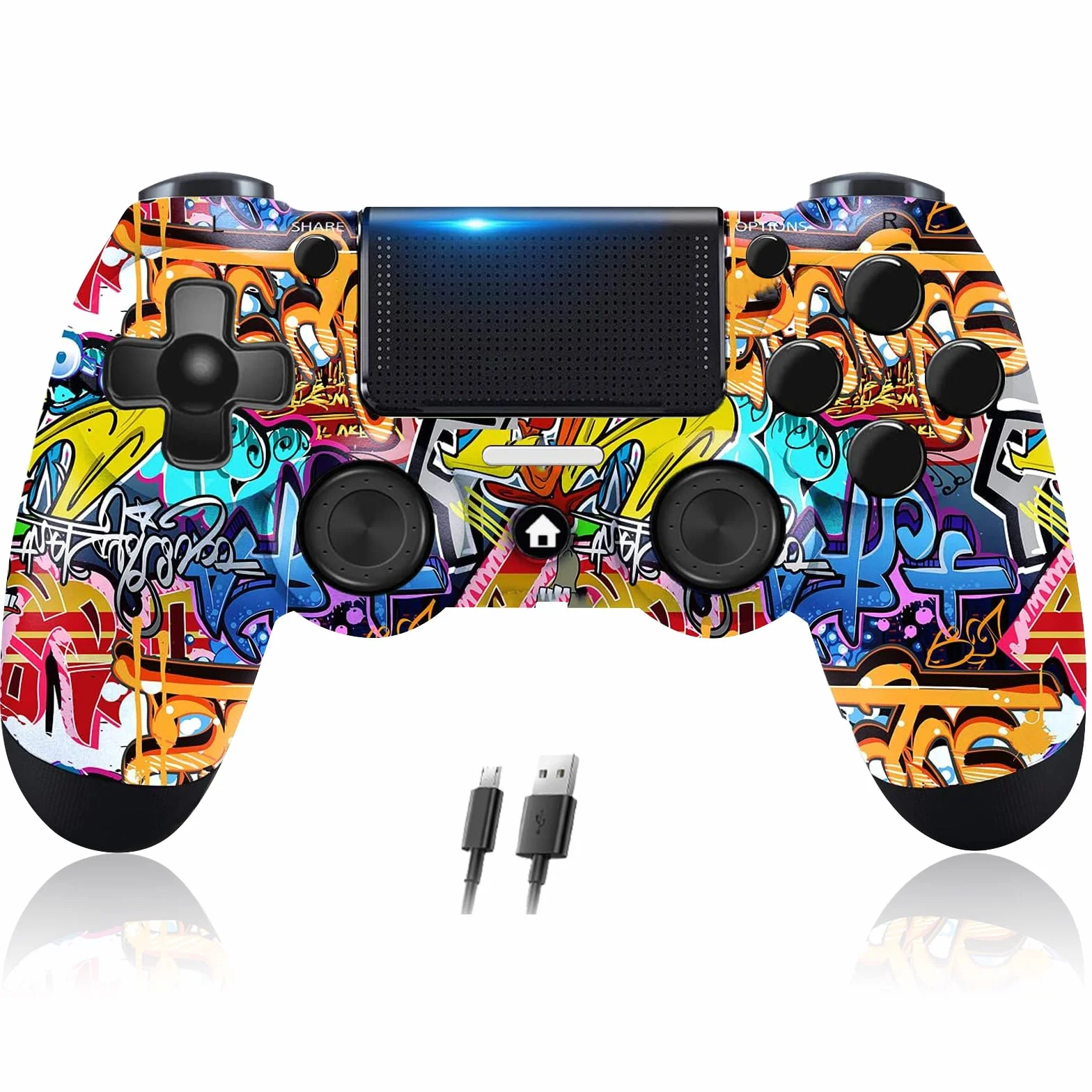 Stycizom Controller Compatibile con Ps-4,Controller Wireless Joystick Compatibile con PS-4/Pro/Slim/PC,Batteria Integrata da 600 mAh con Doppio Sensore di Vibrazione/6 Assi