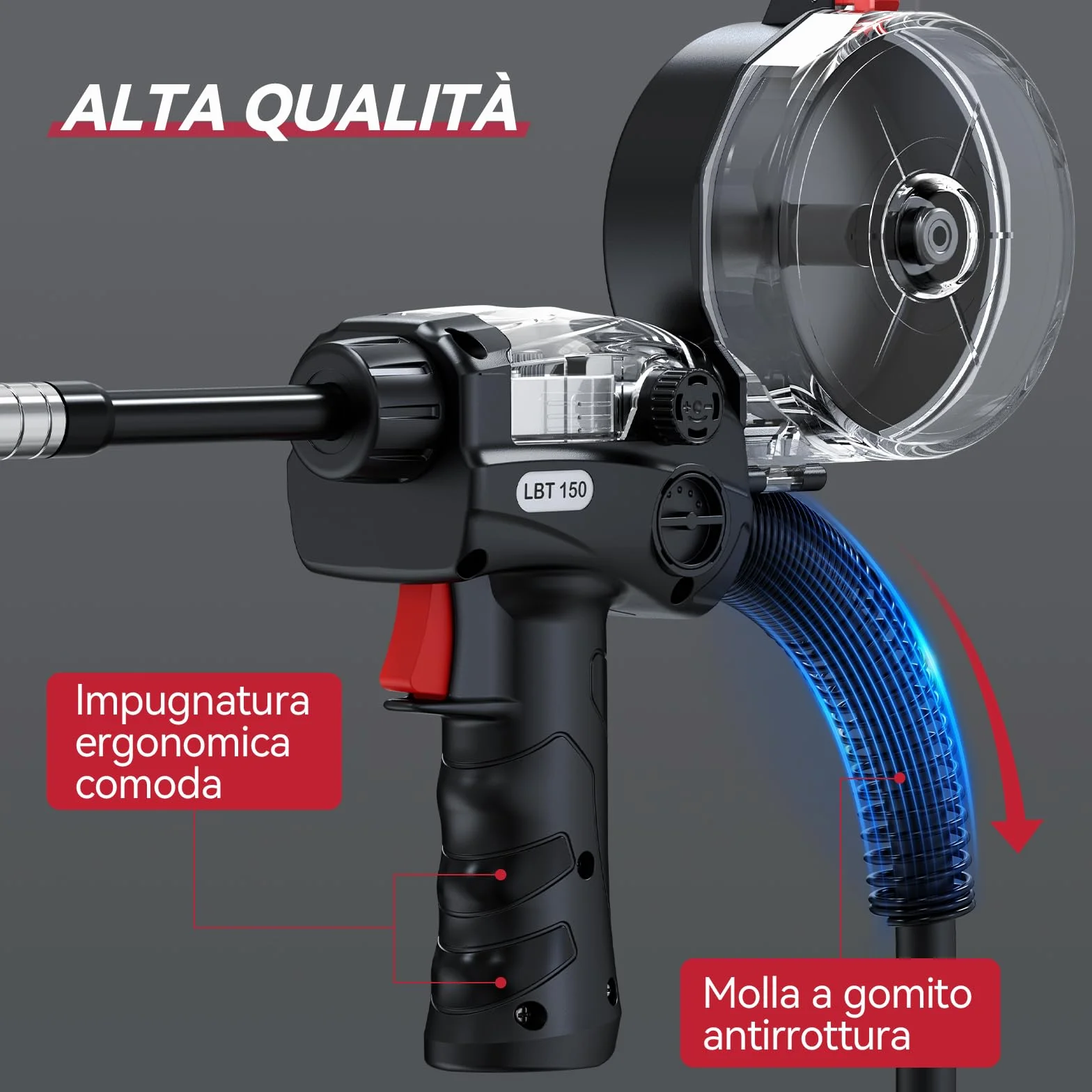 ARCCAPTAIN Spool Gun per saldatura in alluminio attacco europeo 5 poli 3 m per MIG205MP MIG205PRO