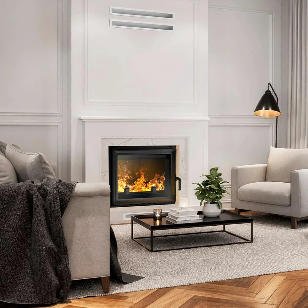 KRATKI ANTEK Camino a legna in ghisa 10kW Ø 180 - stufa a legna Classe energetica A - ECODESIGN, Efficienza termica 76% - Gamma di potenza 4,5-13kW - cestino della cenere & regolazione dell’aria