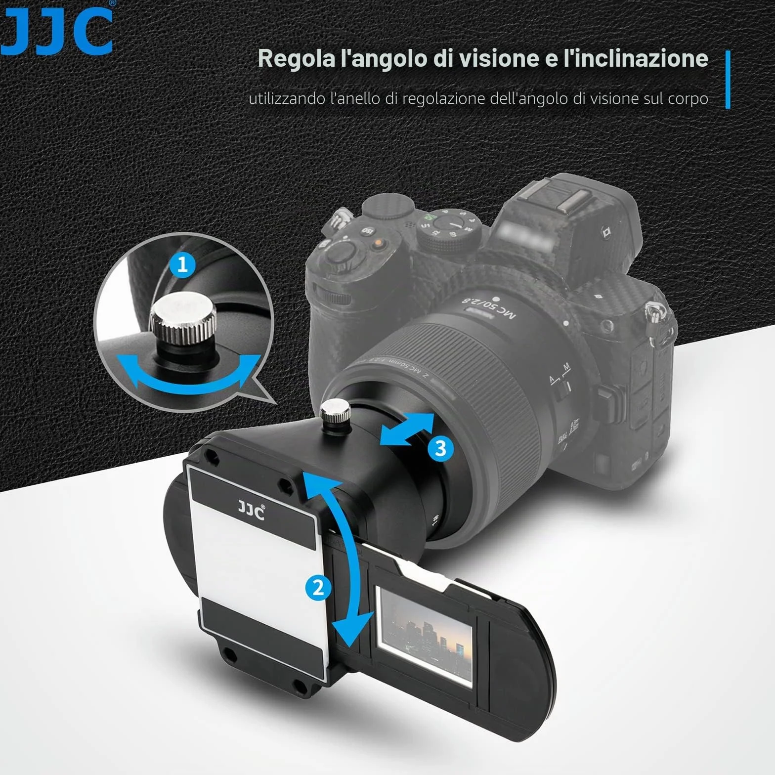 JJC Slide & Film Remake, Con 1 x 35 mm Slide Mount Supporto, 1 Striscia Film Holder e DSLR Barrael Lens Adapter per Copia Negativa, Scanner Negativo per Nikon D850 ES-2