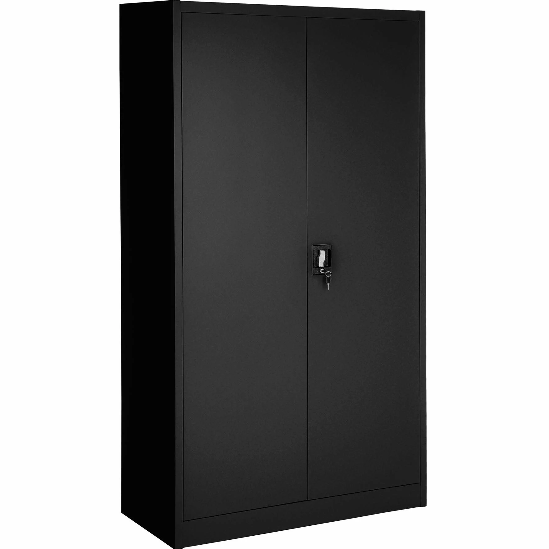 tectake® Set di 2 Armadio Portadocumenti - 180 x 90 x 40 cm - Scaffale Metallo Garage, Armadi Chiudibil a 5 Scomparti, Ripiani Regolabili, Armadio Ufficio con Ante Rinforzate - Nero